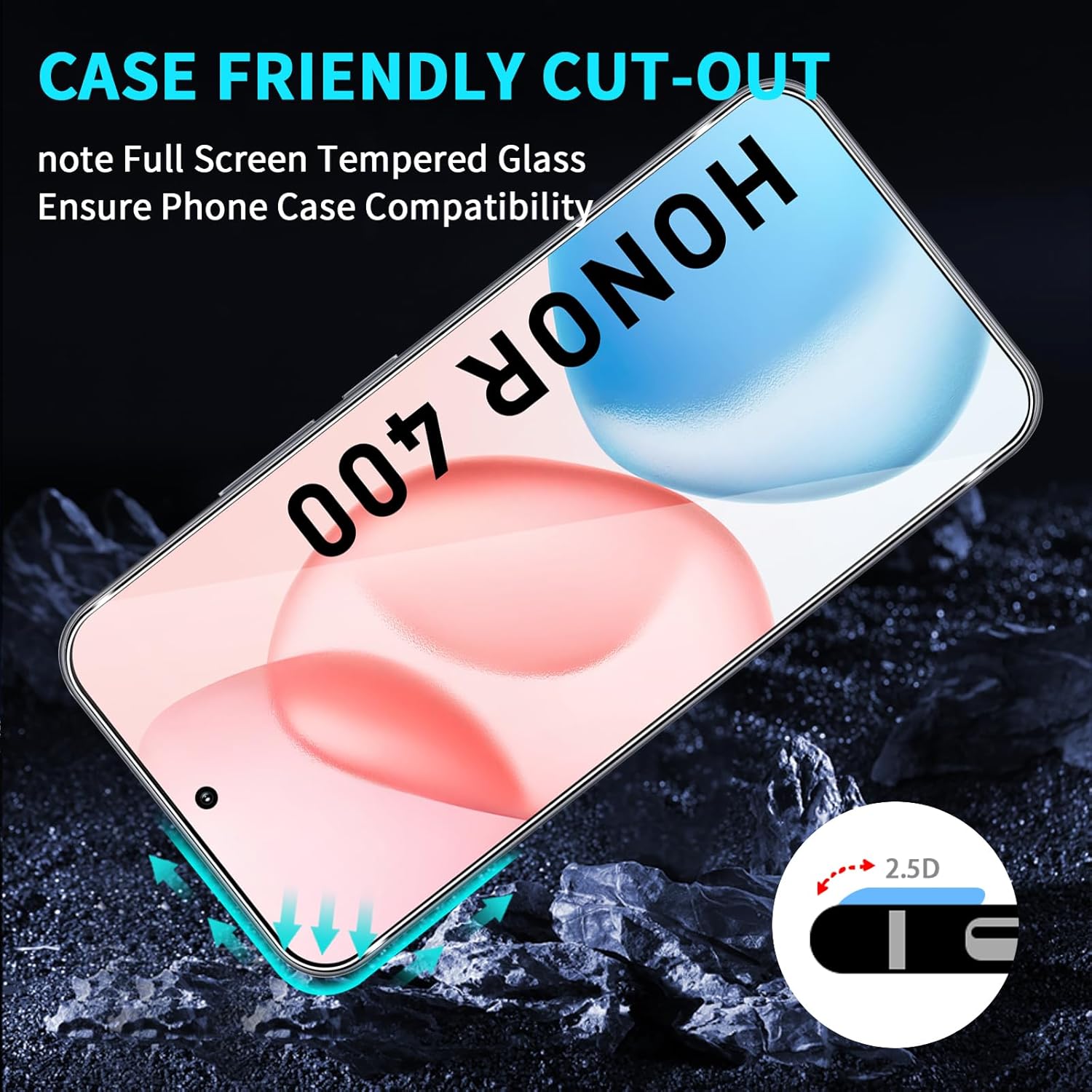 Lutree Vetro Temperato per Honor 400 - 2+2 Pezzi - immagine 5