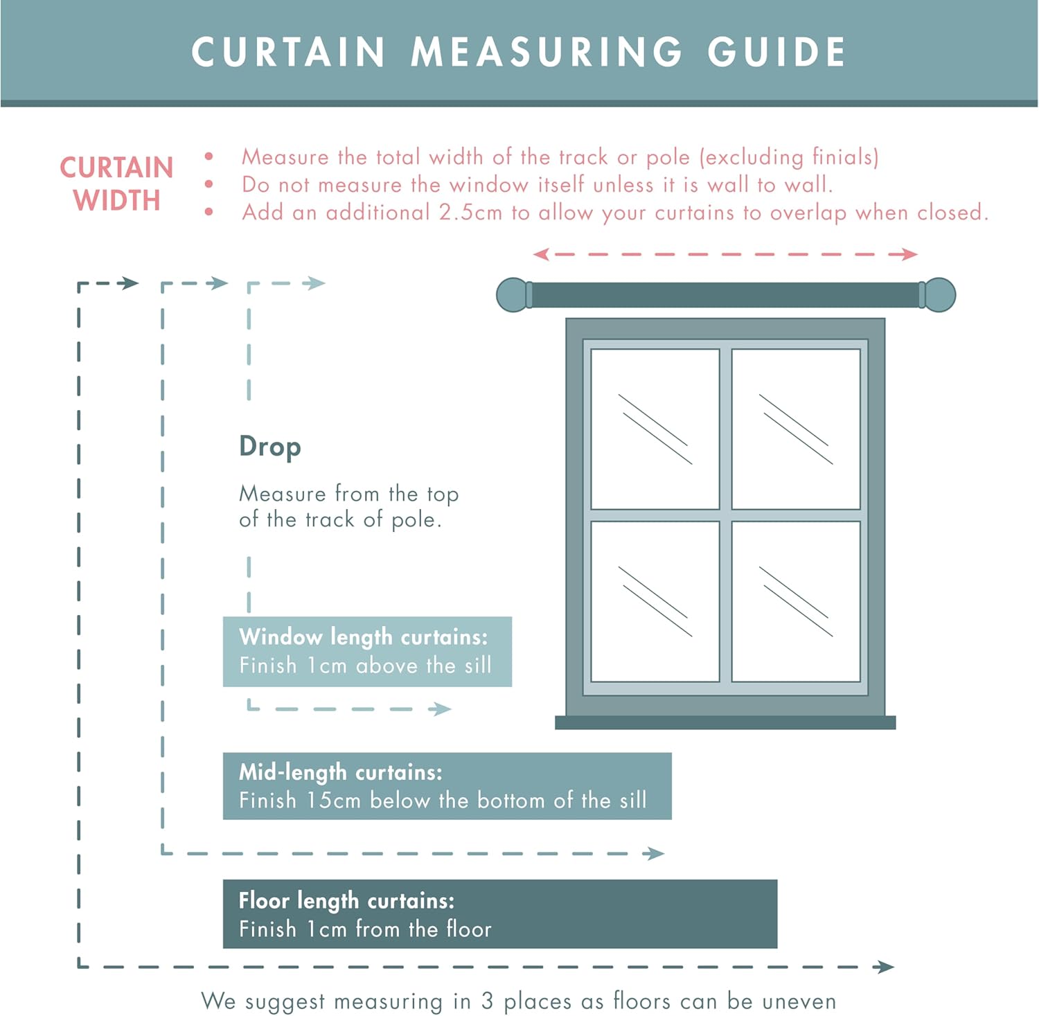 Catherine Lansfield Kelso - Tende in cotone, 168 x 182 cm, colore: Rosso - immagine 5
