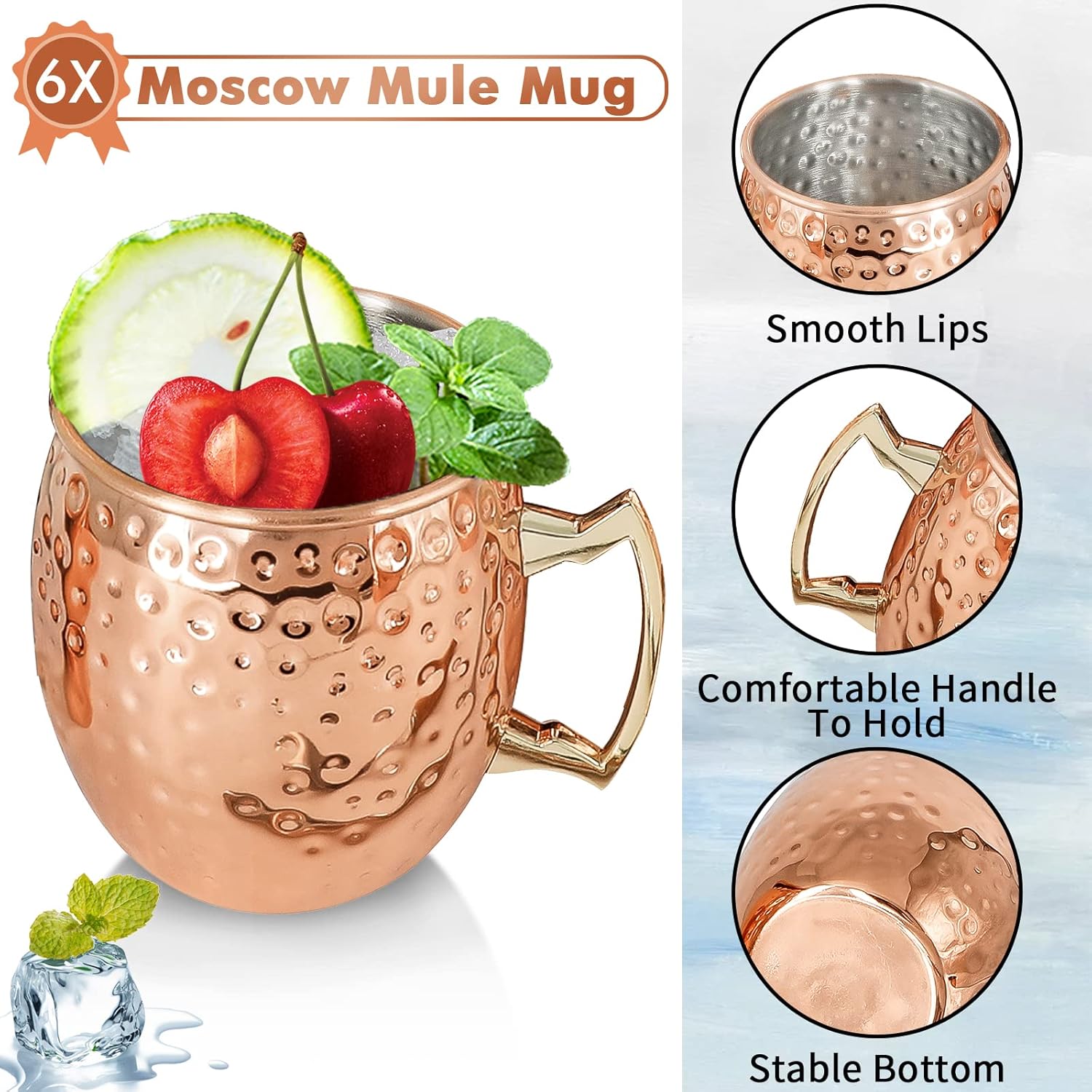 Suprobarware Set Regalo 6 Tazze Moscow Mule 540 ml - immagine 4