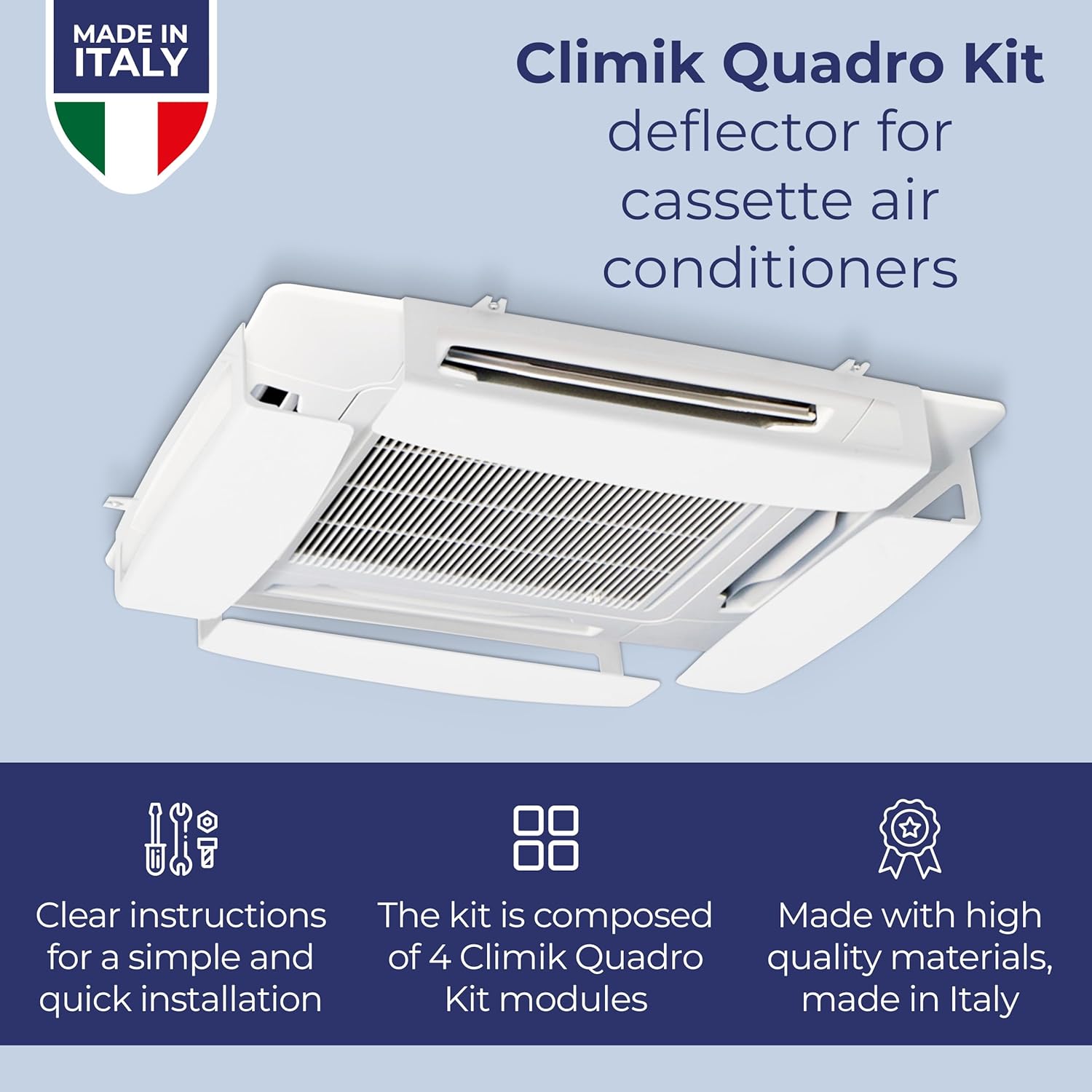 CLIMIK QUADRO - Set 4 Deflettori per Condizionatore a Cassette - immagine 2