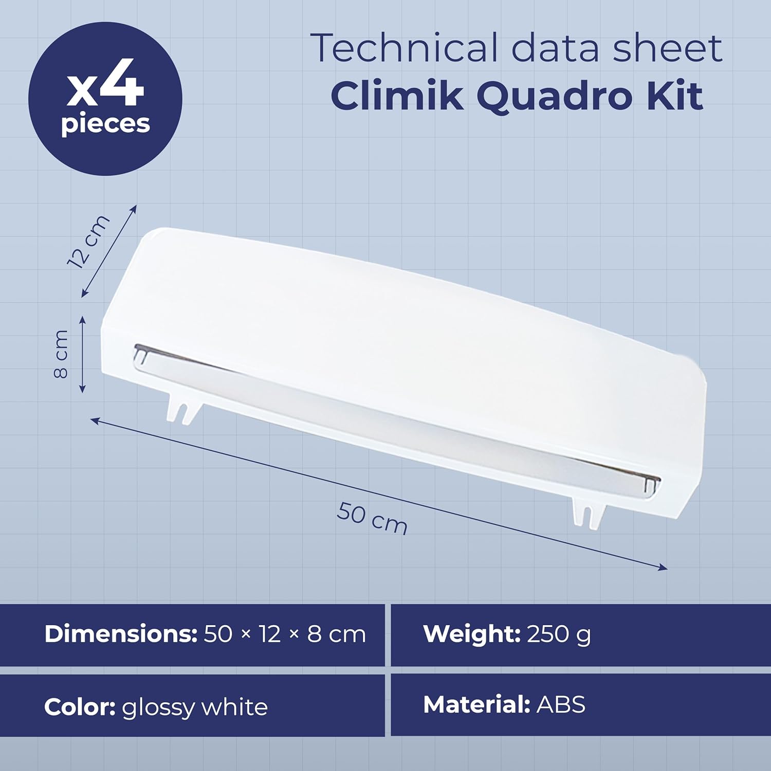 CLIMIK QUADRO - Set 4 Deflettori per Condizionatore a Cassette - immagine 5