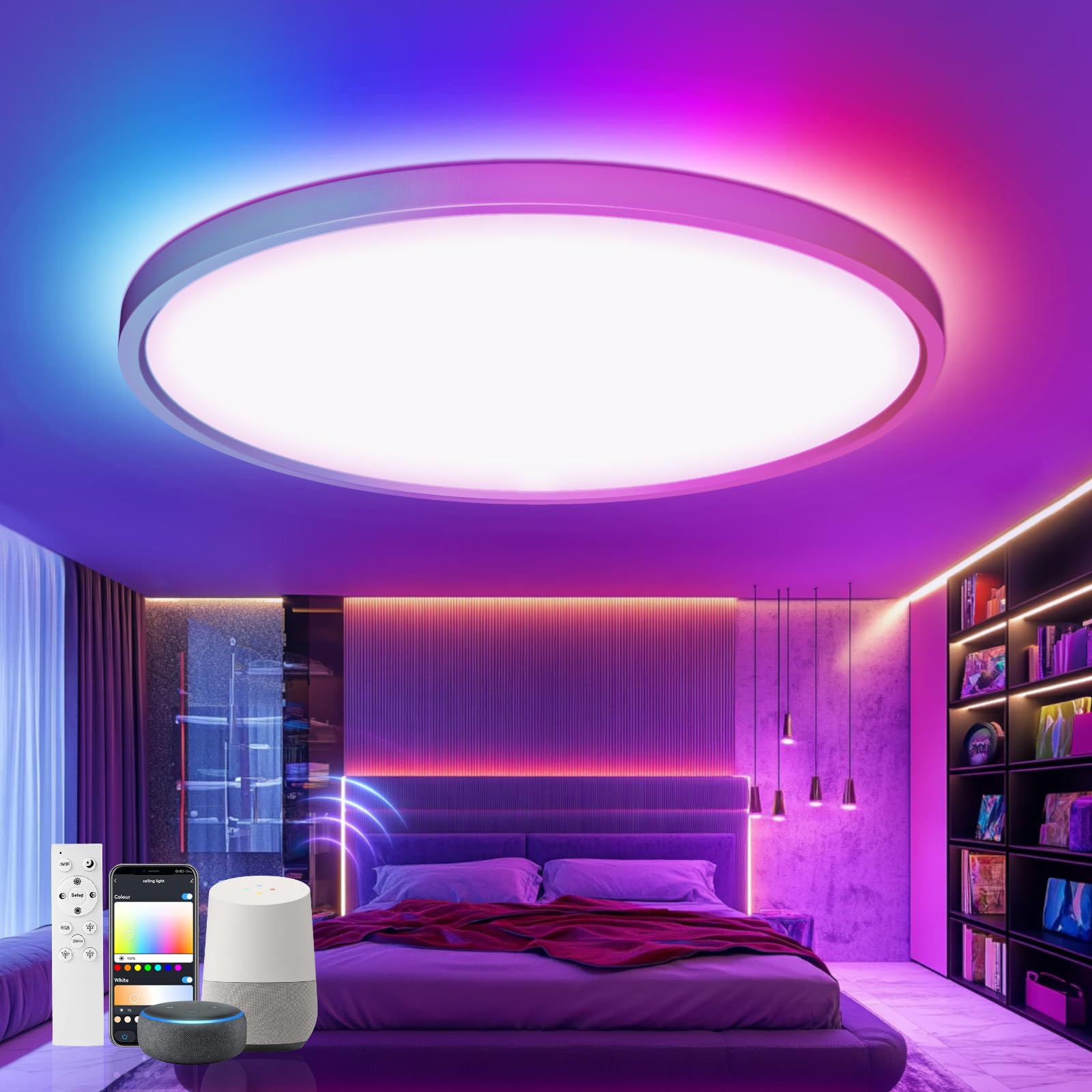 Plafoniera LED Soffitto RGB Intelligente 28W 30CM