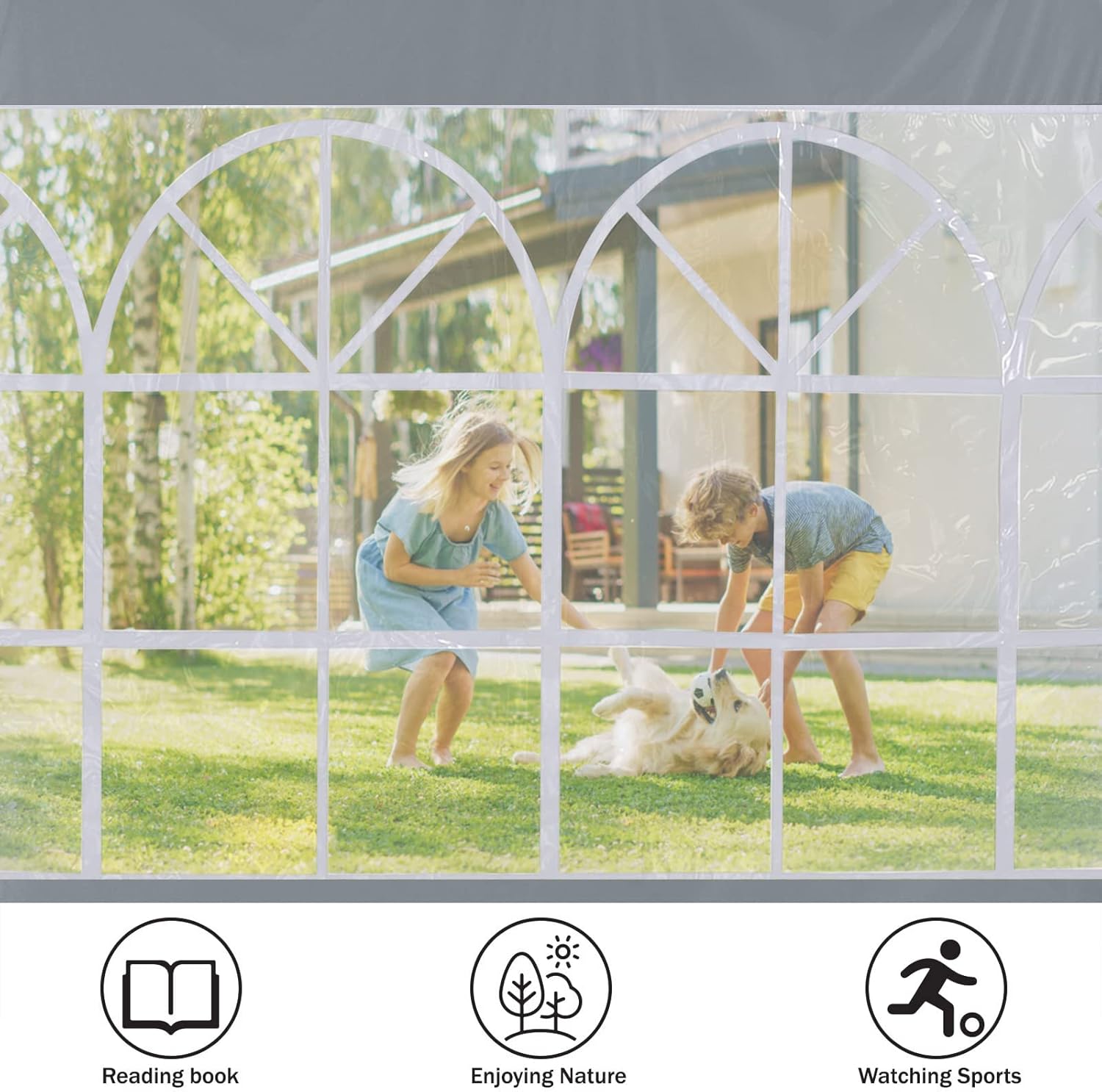 Abccanopy Pannelli Laterali di Ricambio per Gazebo 3m, Grigio - immagine 5