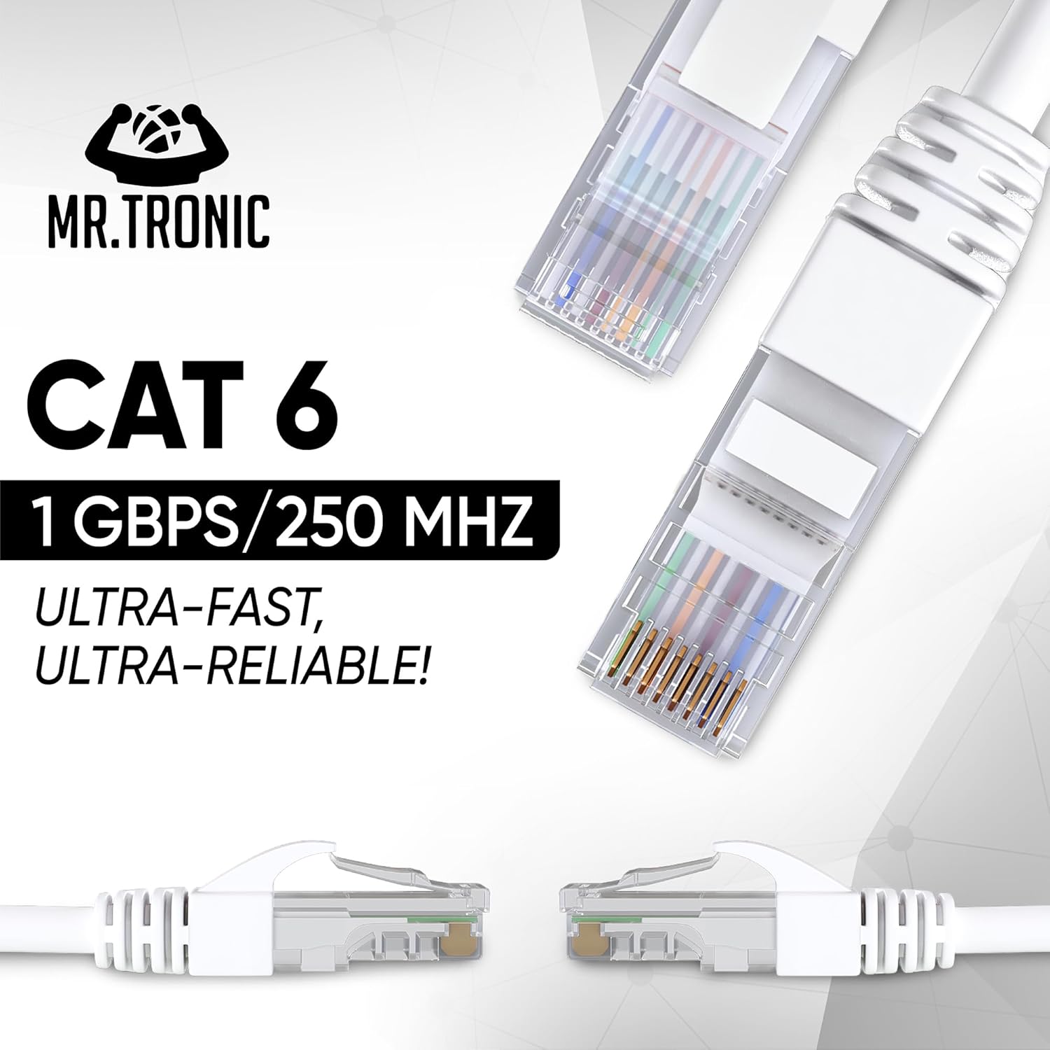 Mr. Tronic Cavo Ethernet Cat 6 da 75m, Bianco - immagine 3