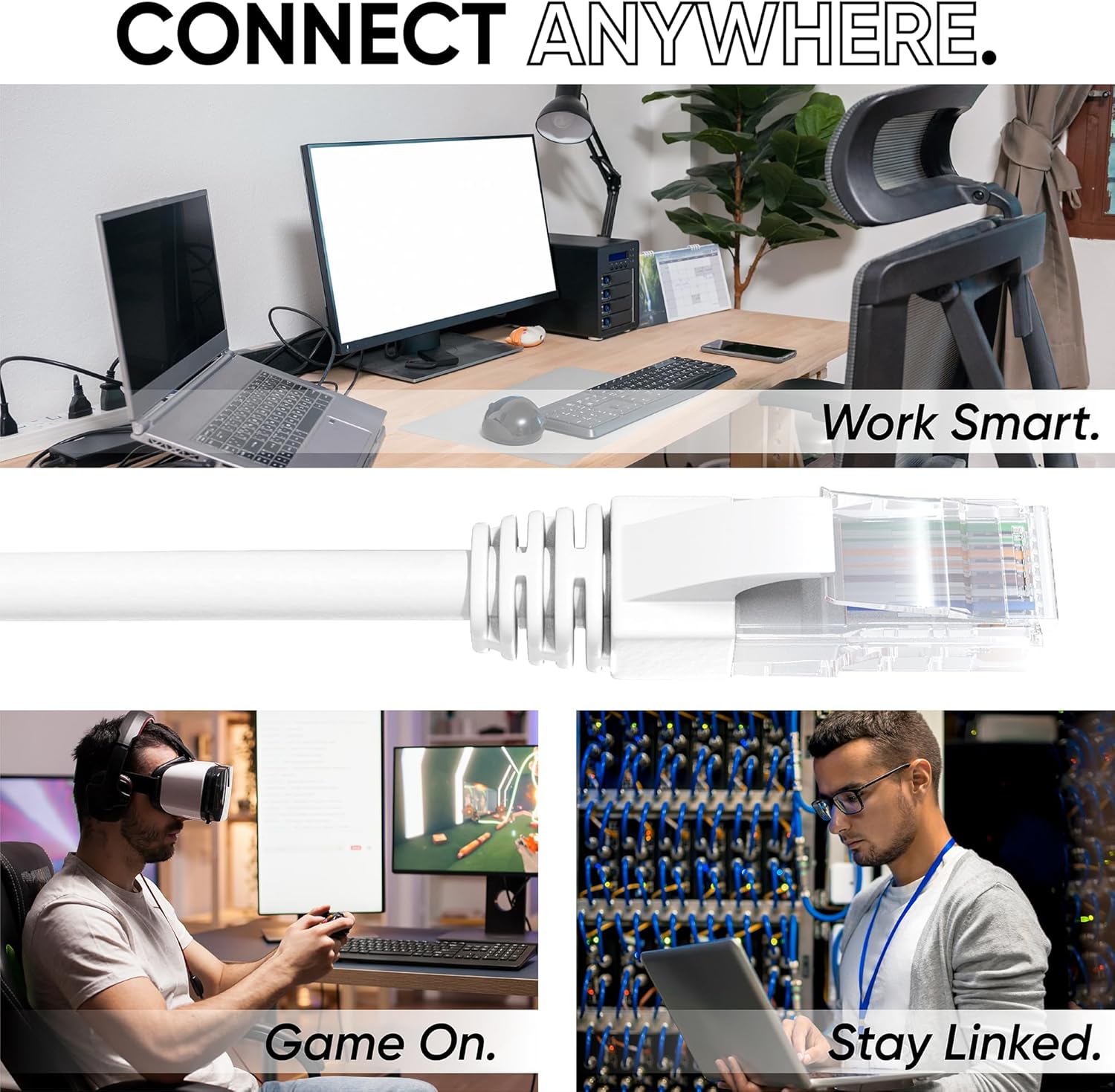 Mr. Tronic Cavo Ethernet Cat 6 da 75m, Bianco - immagine 6