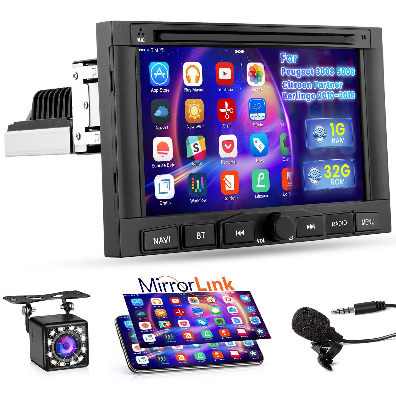 Hikity Android 13 Autoradio 7" per Peugeot/Citroen