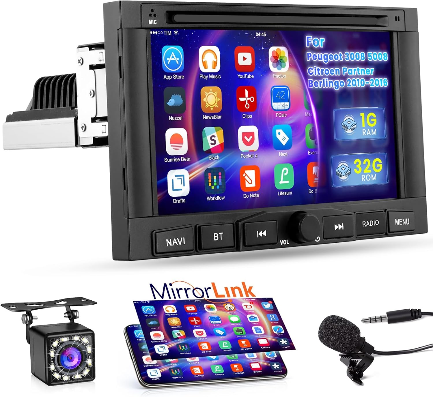 Hikity Android 13 Autoradio 7" per Peugeot/Citroen - immagine 1