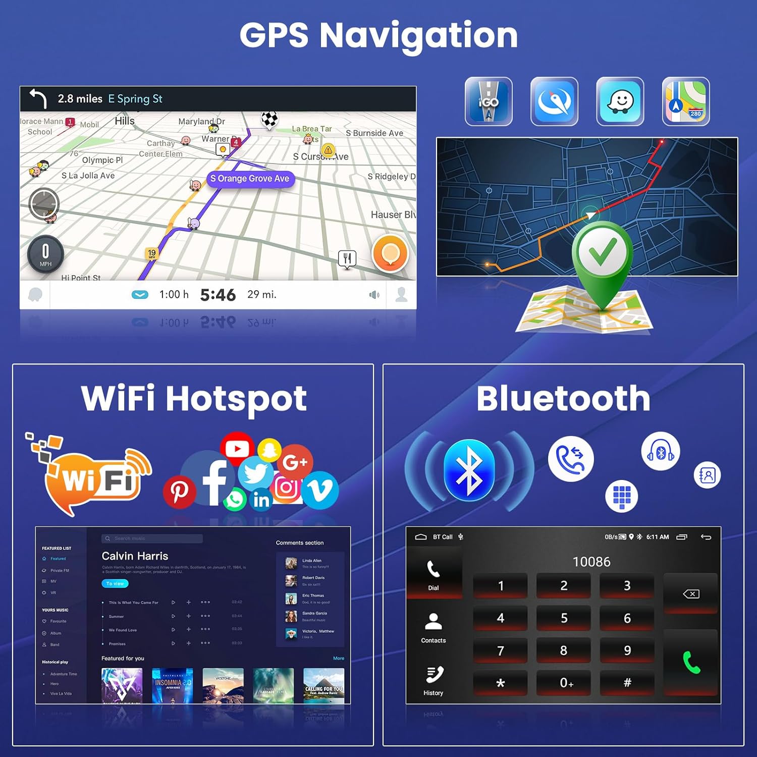 Hikity Android 13 Autoradio 7" per Peugeot/Citroen - immagine 3