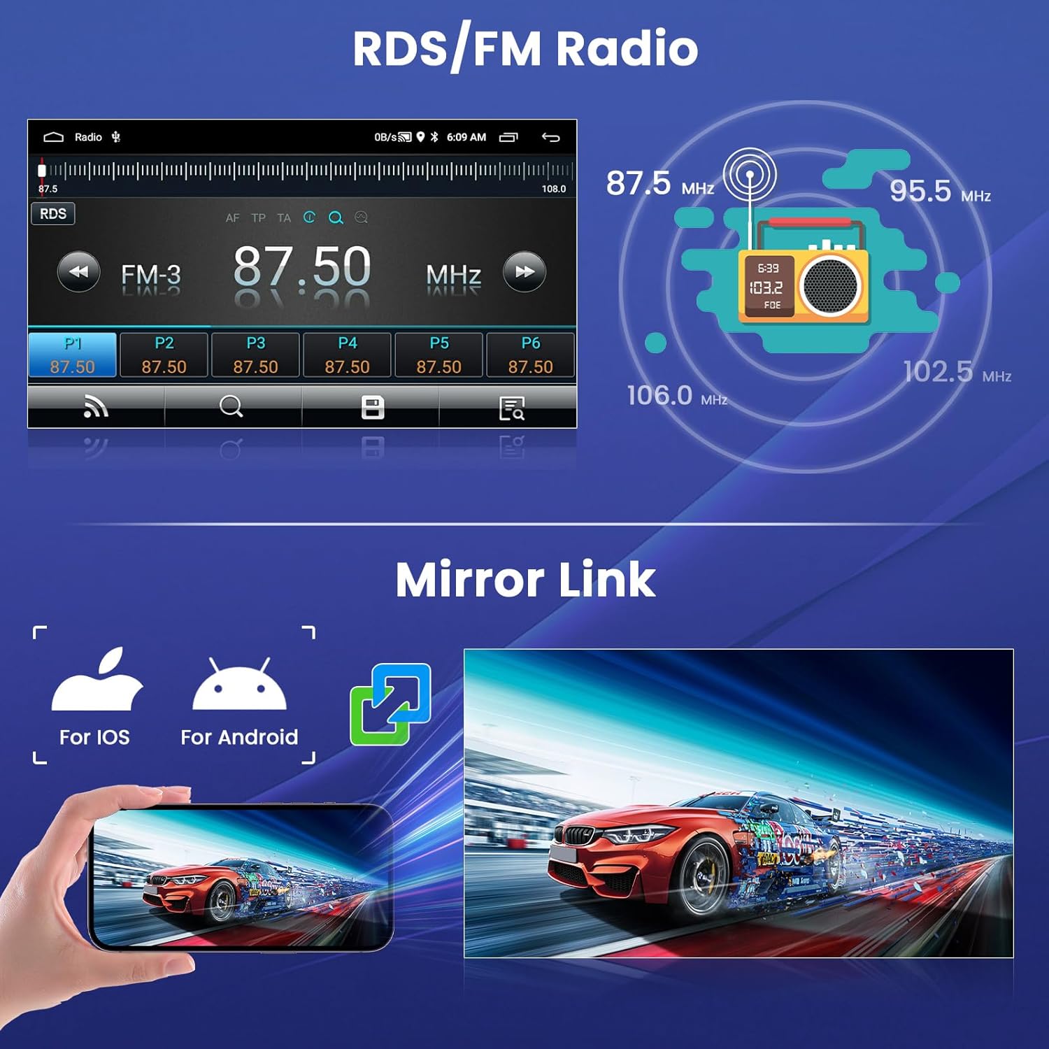 Hikity Android 13 Autoradio 7" per Peugeot/Citroen - immagine 4