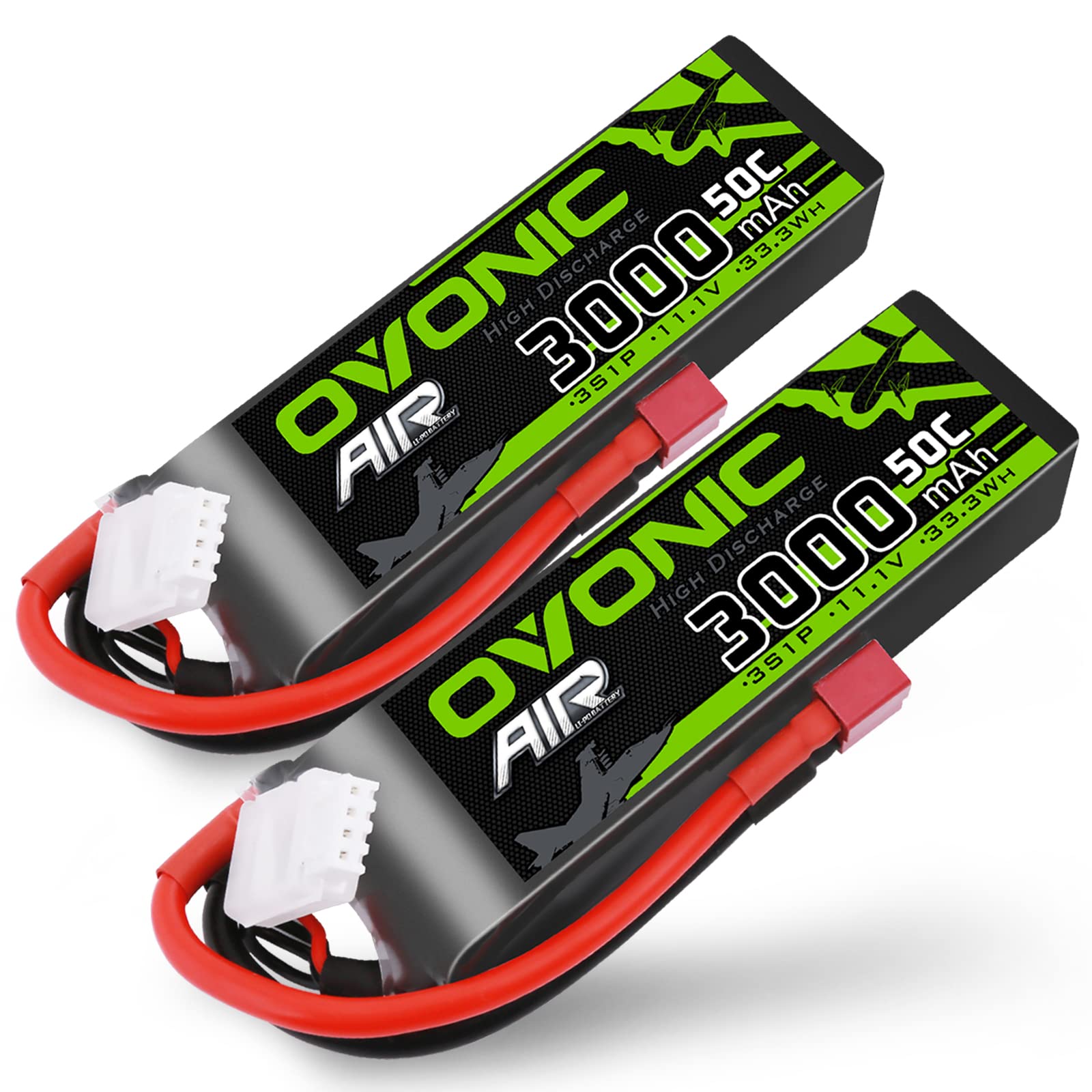 Ovonic 3s Batteria Lipo 3000mAh 50C 11.1V (2 confezioni)