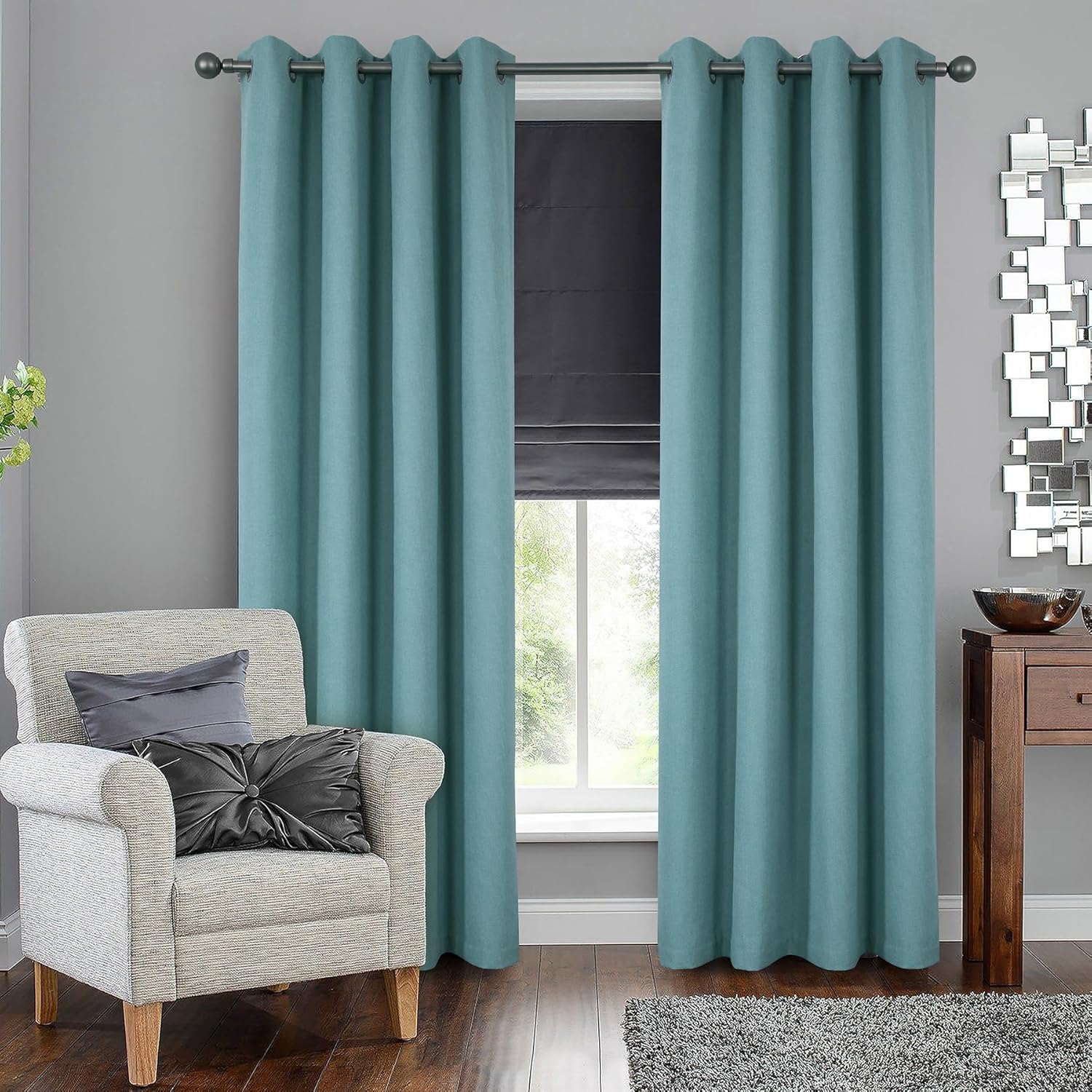 Always4u Tende Termiche Oscuranti 100%, Blu Turchese (2 pz) - immagine 1