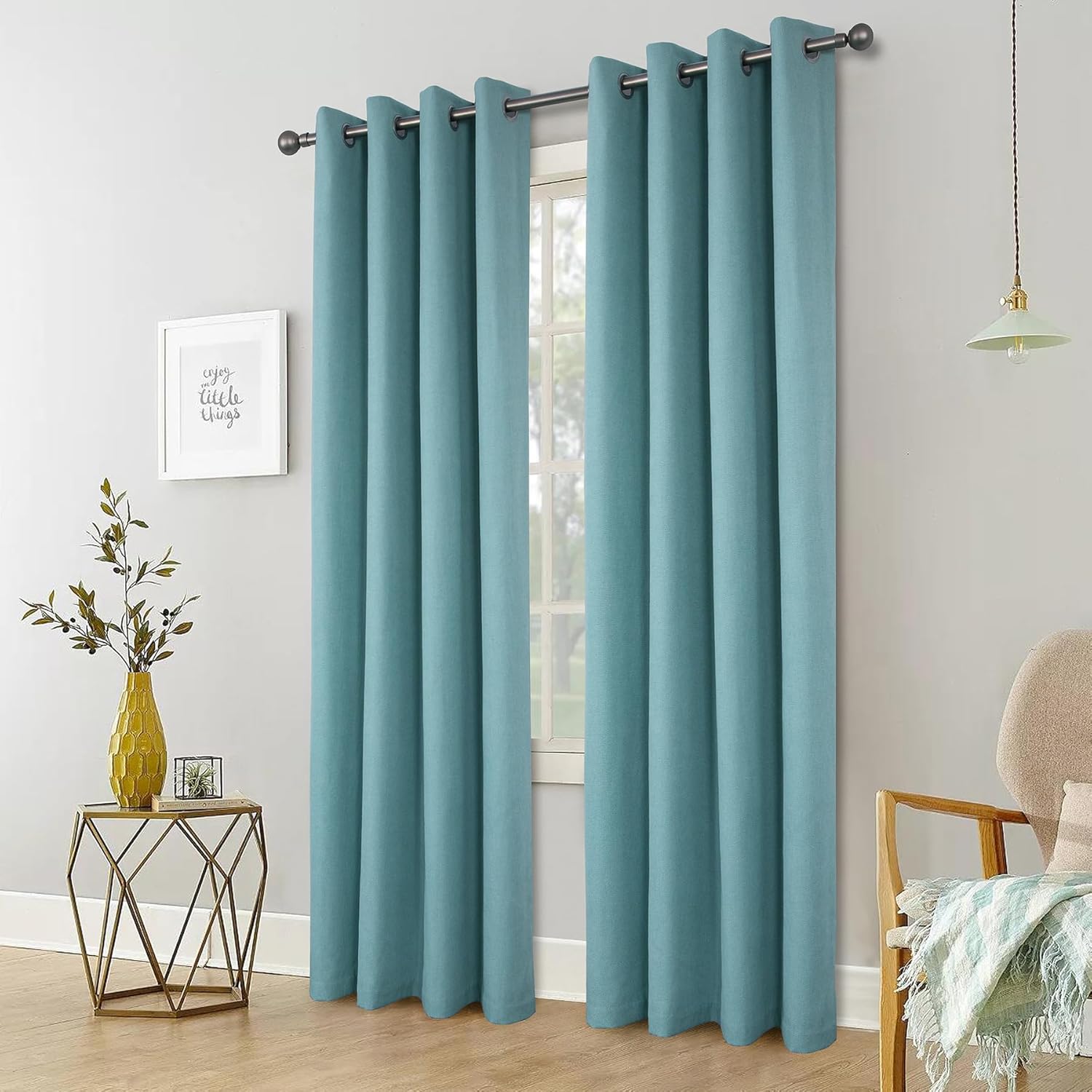 Always4u Tende Termiche Oscuranti 100%, Blu Turchese (2 pz) - immagine 2