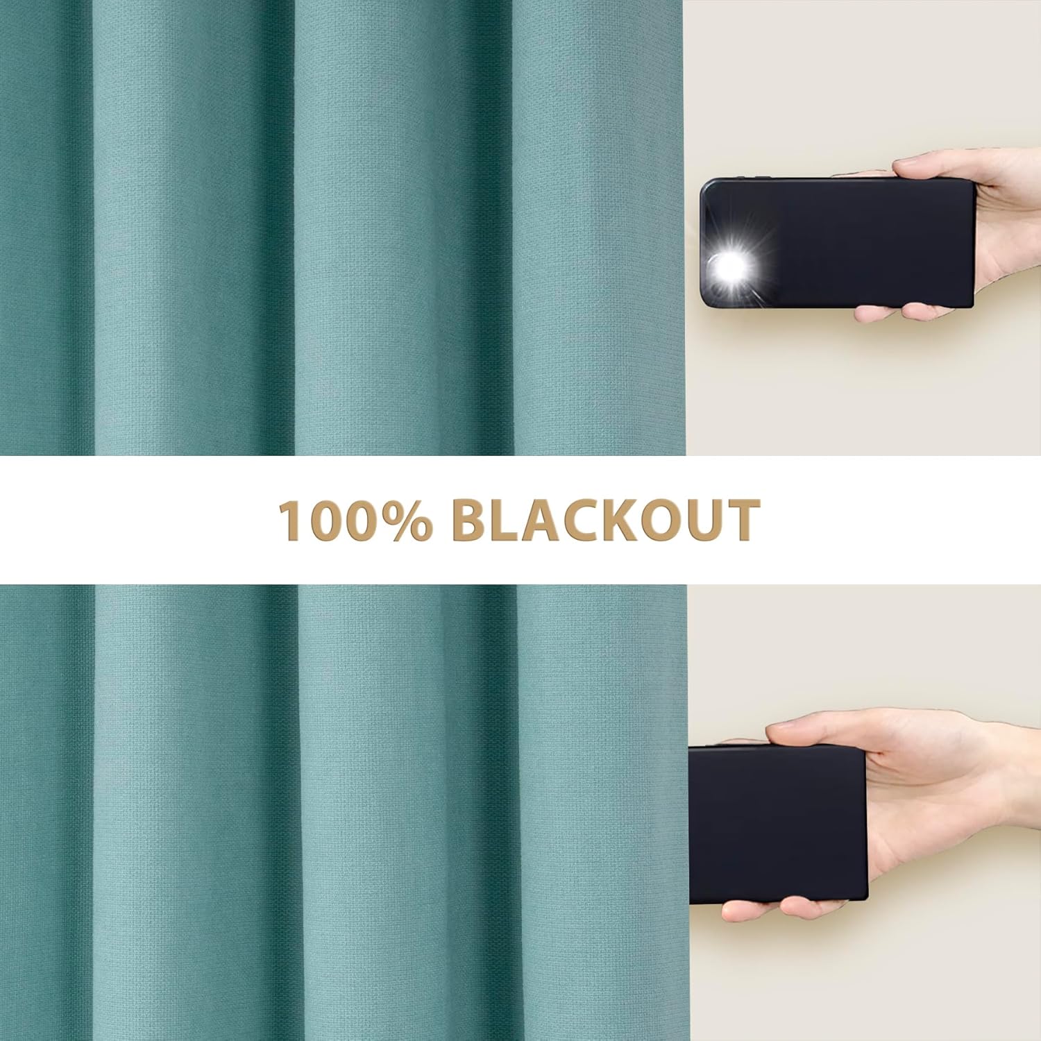 Always4u Tende Termiche Oscuranti 100%, Blu Turchese (2 pz) - immagine 3