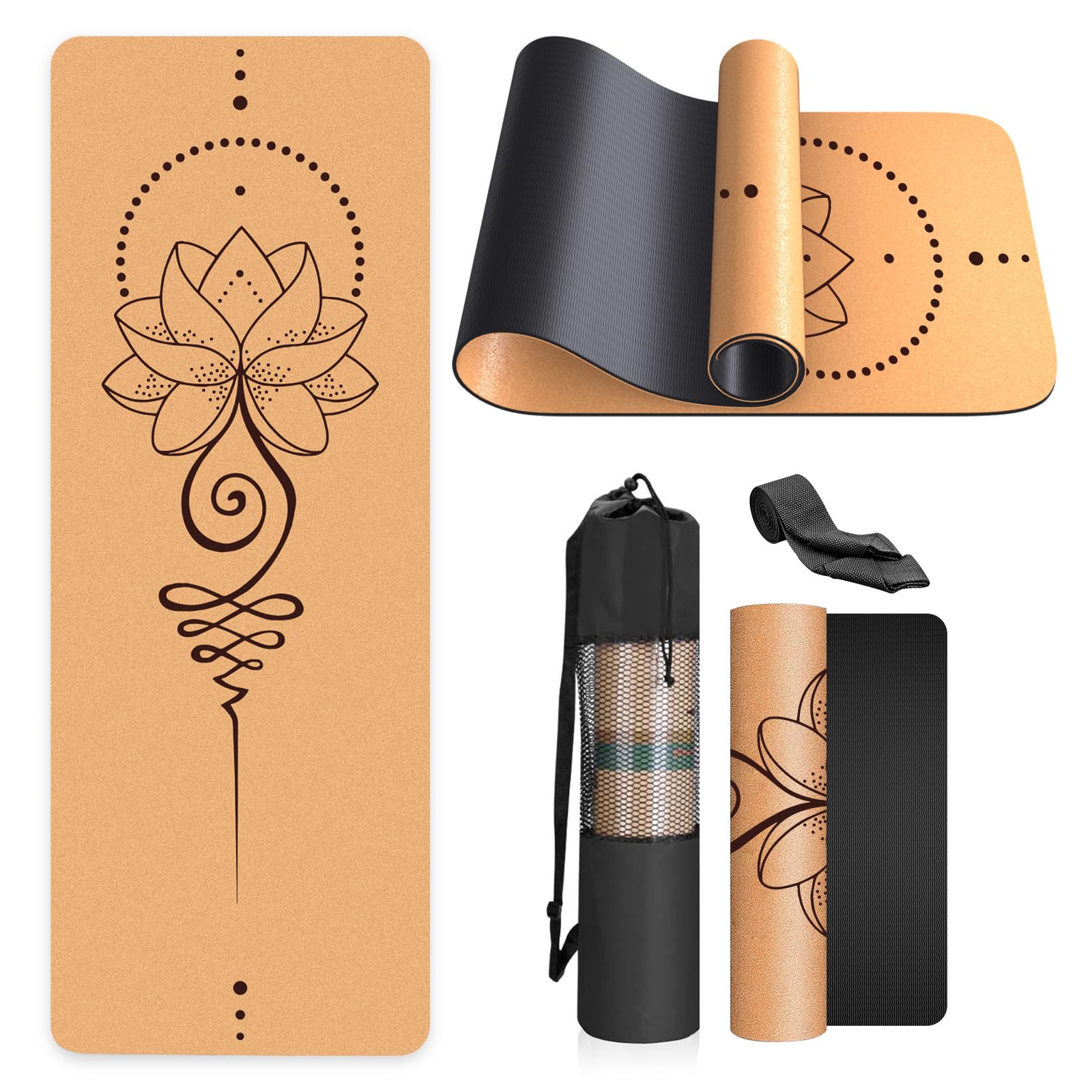 Tappetino Yoga in Sughero Antiscivolo 183x61cm