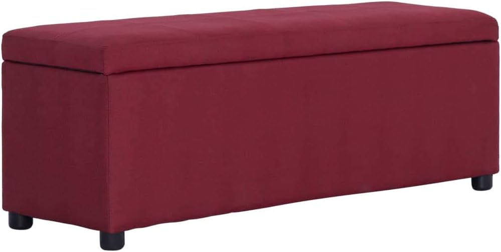 vidaXL Panca con Vano Portaoggetti 116 cm, Rosso Vino - immagine 1