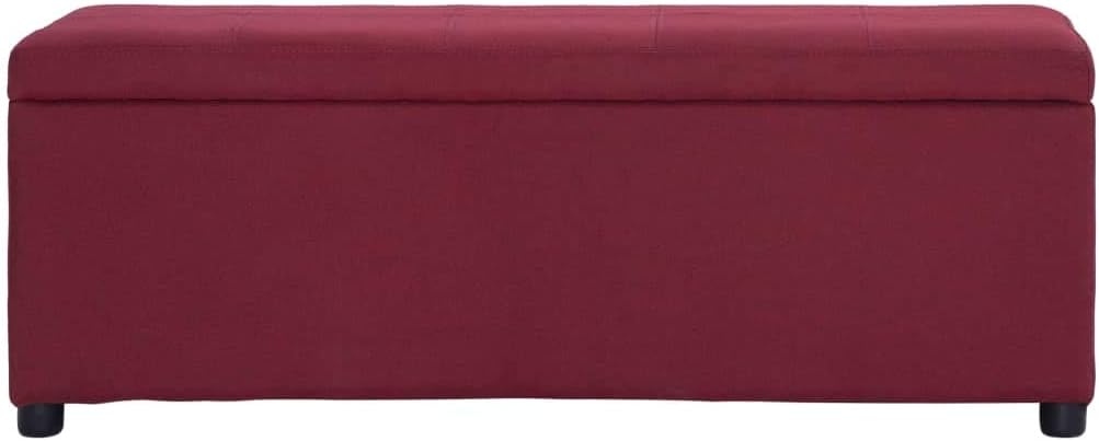 vidaXL Panca con Vano Portaoggetti 116 cm, Rosso Vino - immagine 4