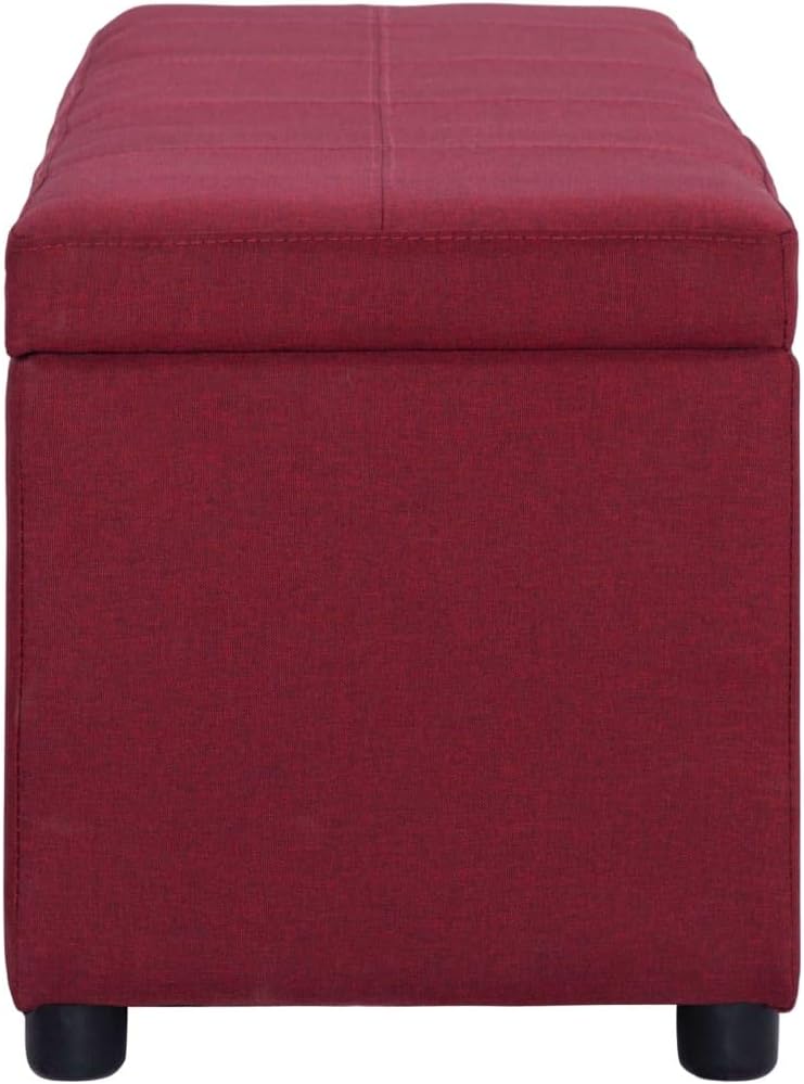 vidaXL Panca con Vano Portaoggetti 116 cm, Rosso Vino - immagine 5
