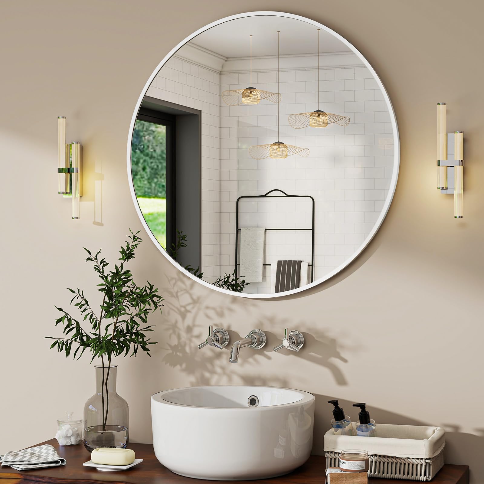 Beautypeak Specchio Rotondo da Parete 50 cm