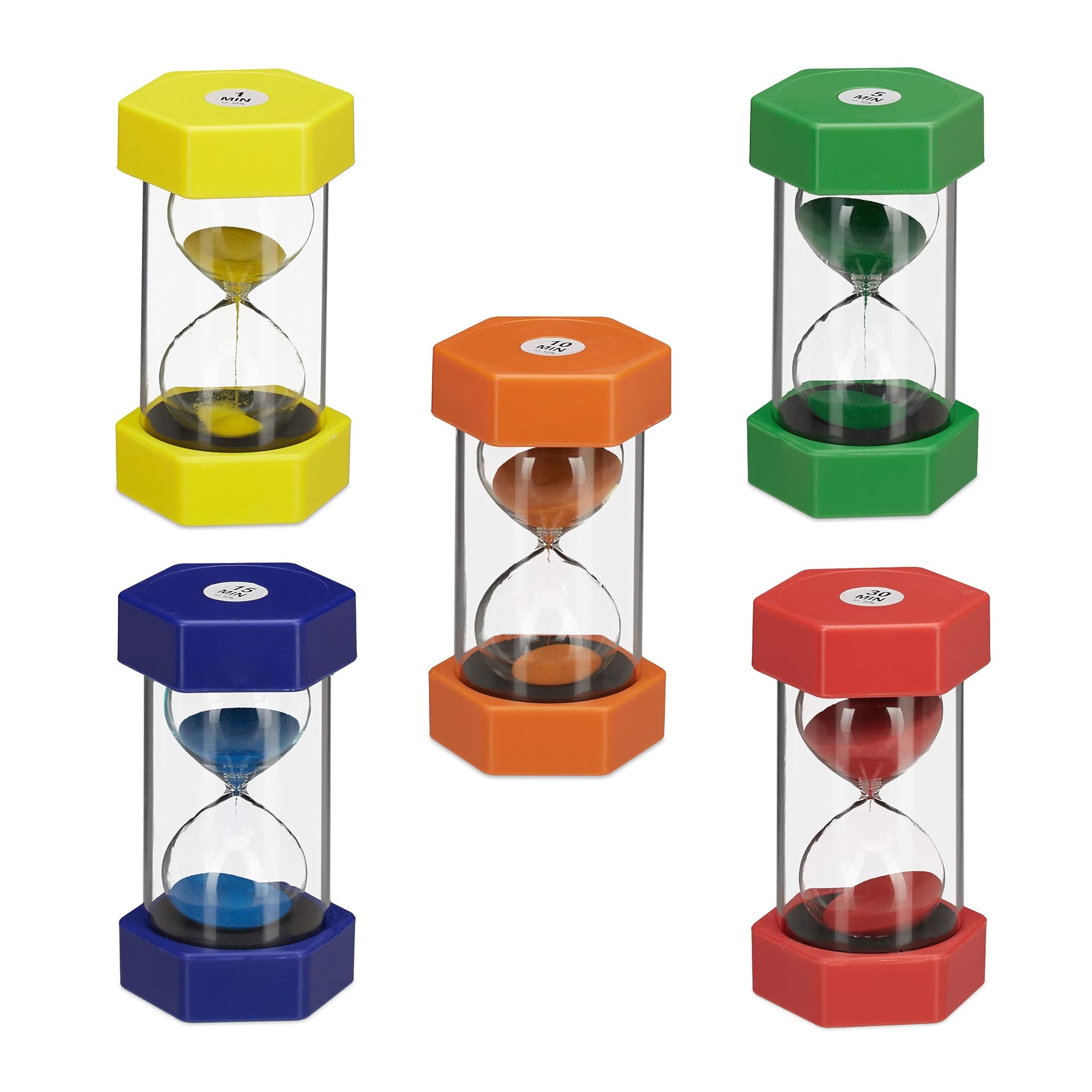 Relaxdays Set 5 Clessidre Colorate per Bambini