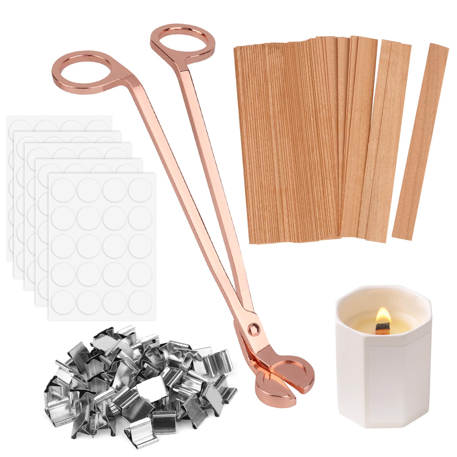 60 Pezzi Stoppini per Candele in Legno 13 x 130 mm