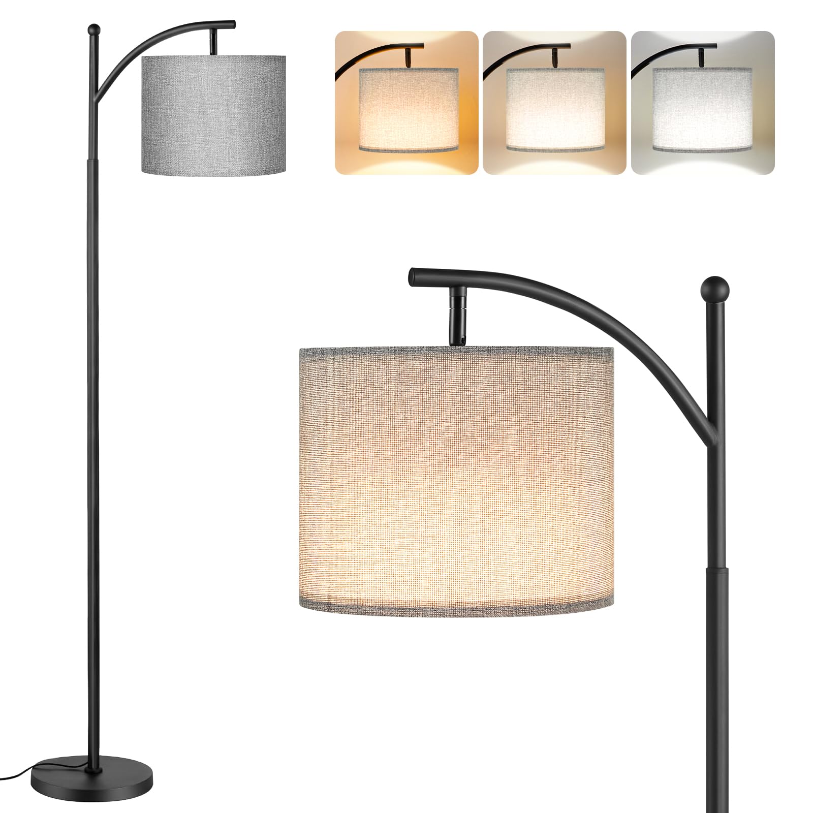 PreeOtti Lampada da Terra Moderna con 3 Temp. Colore