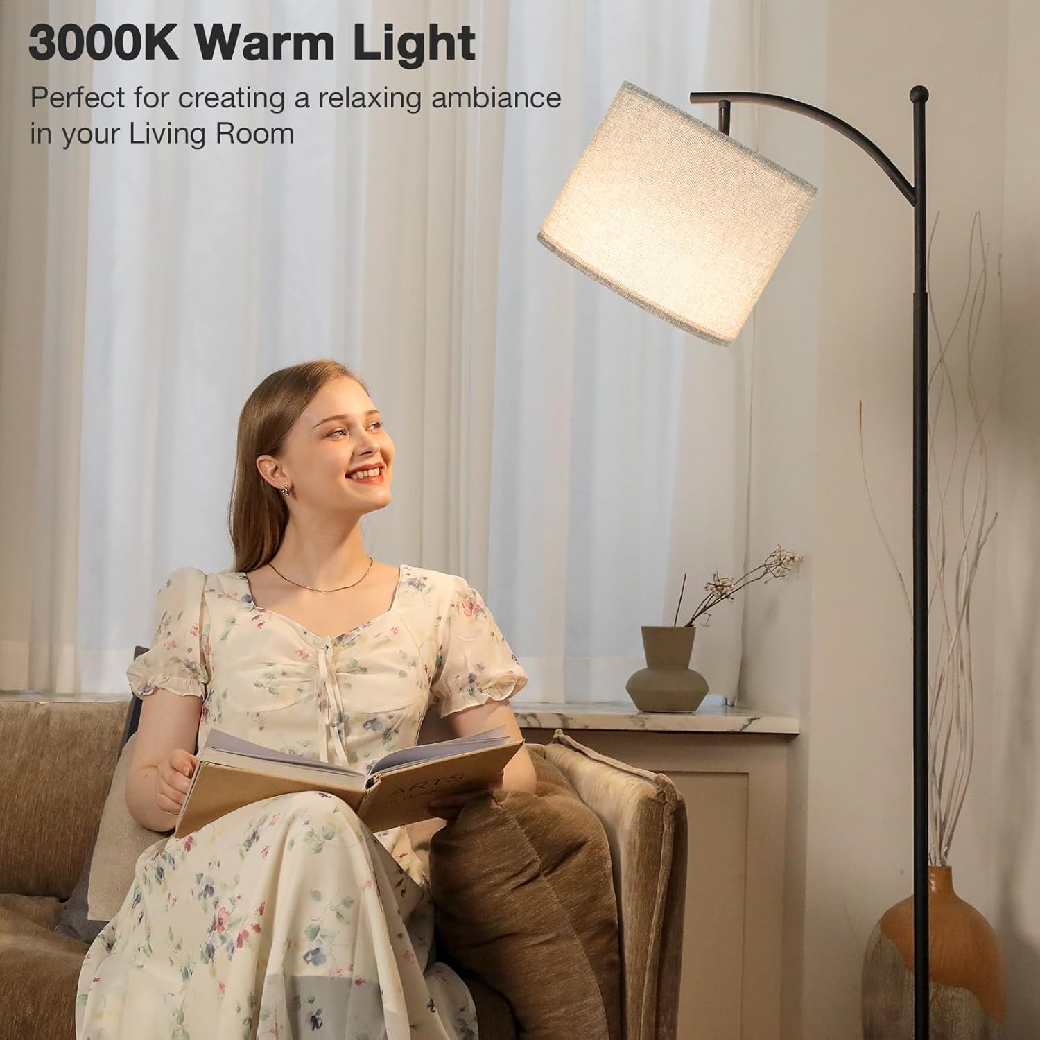 PreeOtti Lampada da Terra Moderna con 3 Temp. Colore - immagine 6