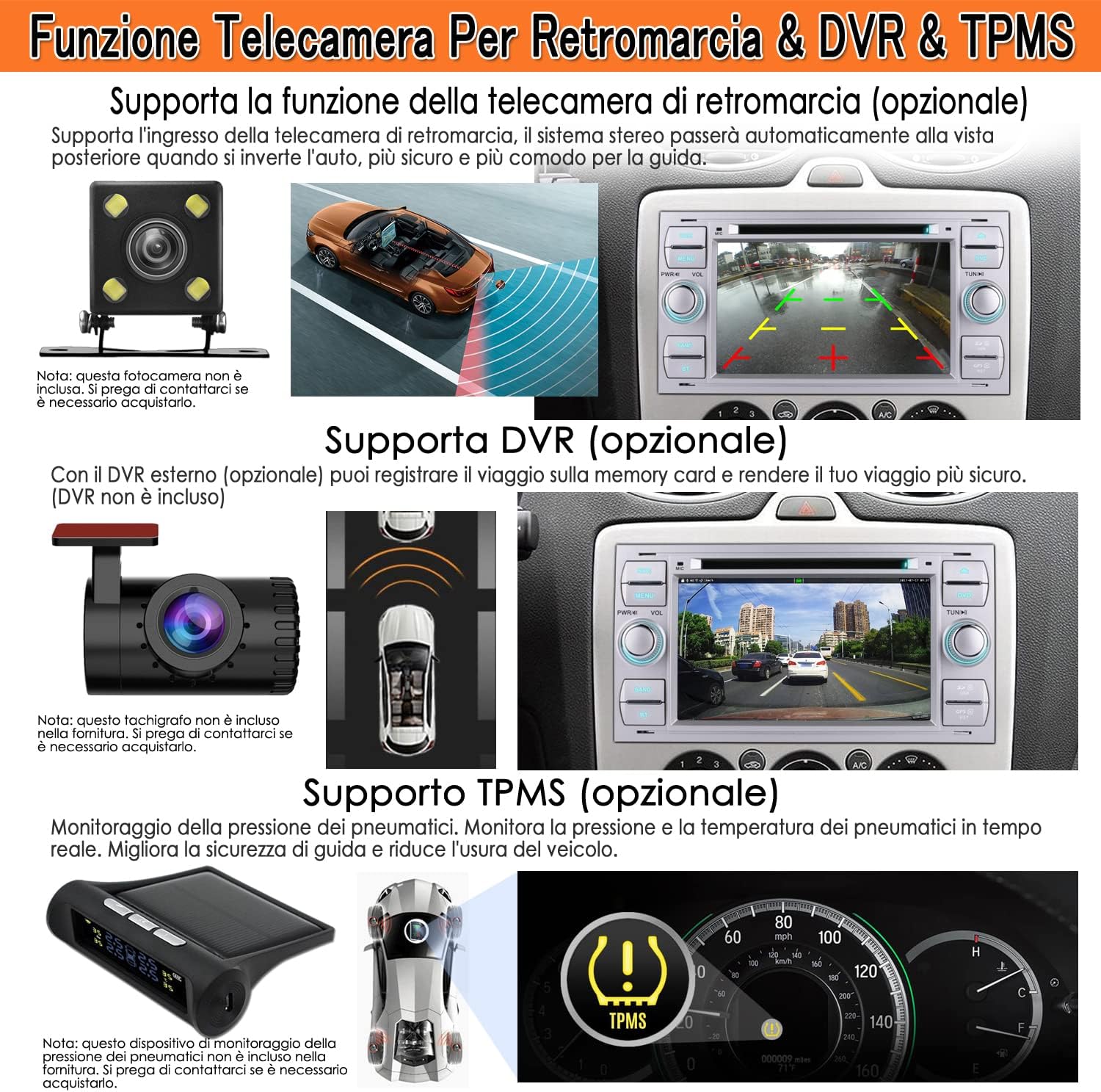 Autoradio Bluetooth 7 pollici 2 DIN GPS Navigation - immagine 7