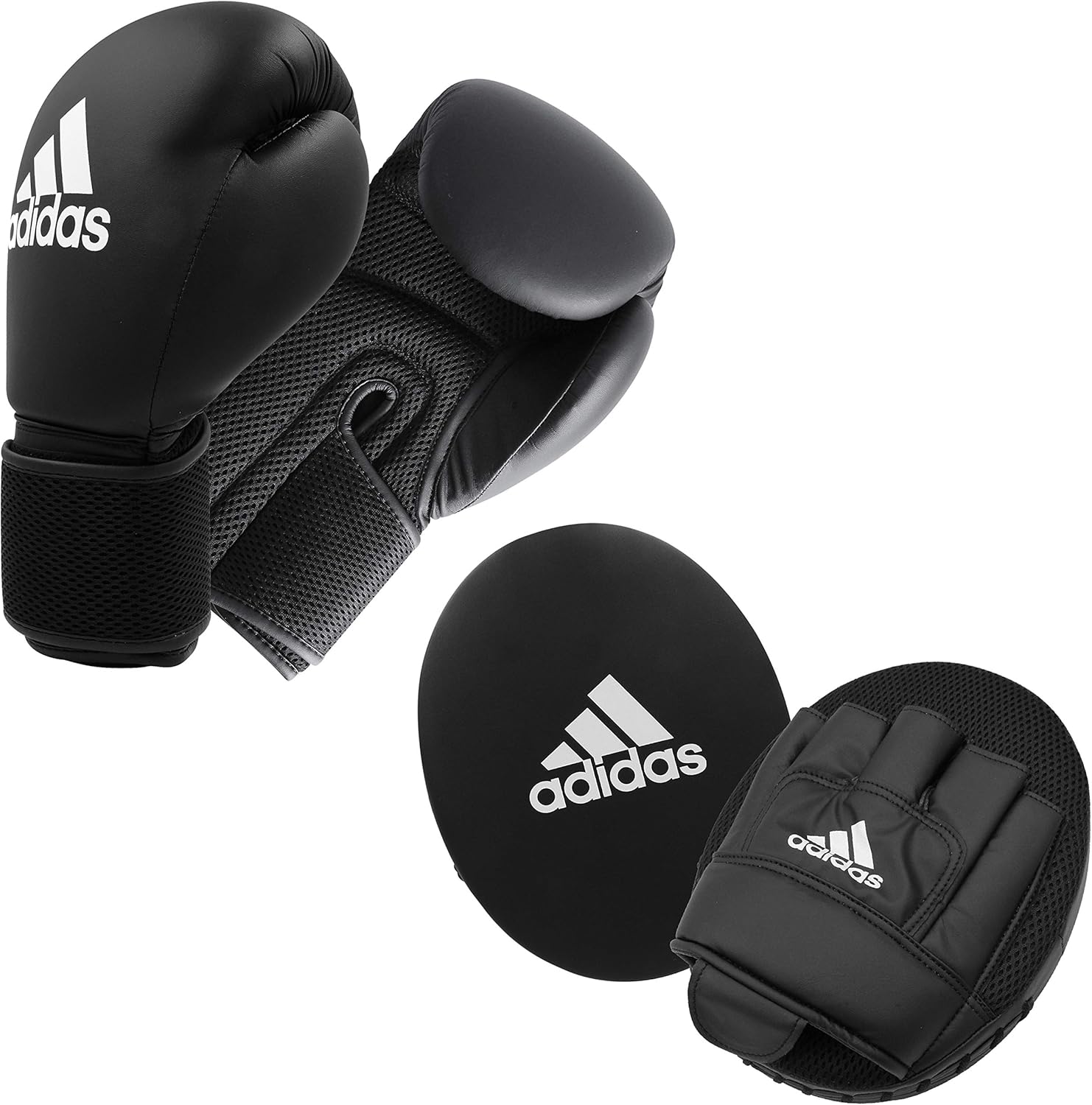 adidas Unisex – Adulto Voksen boksning sæt 2 Pratzen Set, Nero, Adulto EU - immagine 1