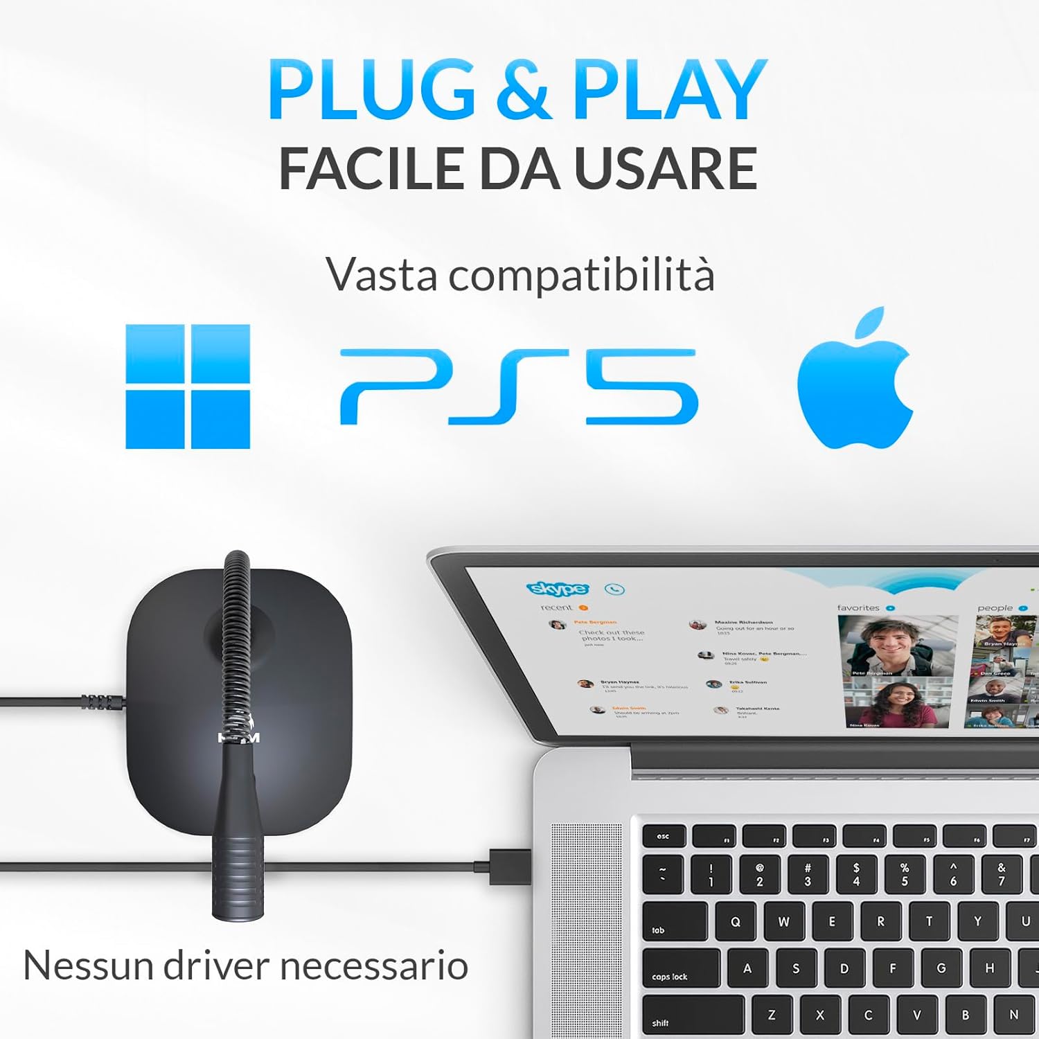 Klim Talk – Microfono USB PC Omnidirezionale, Nero - immagine 2