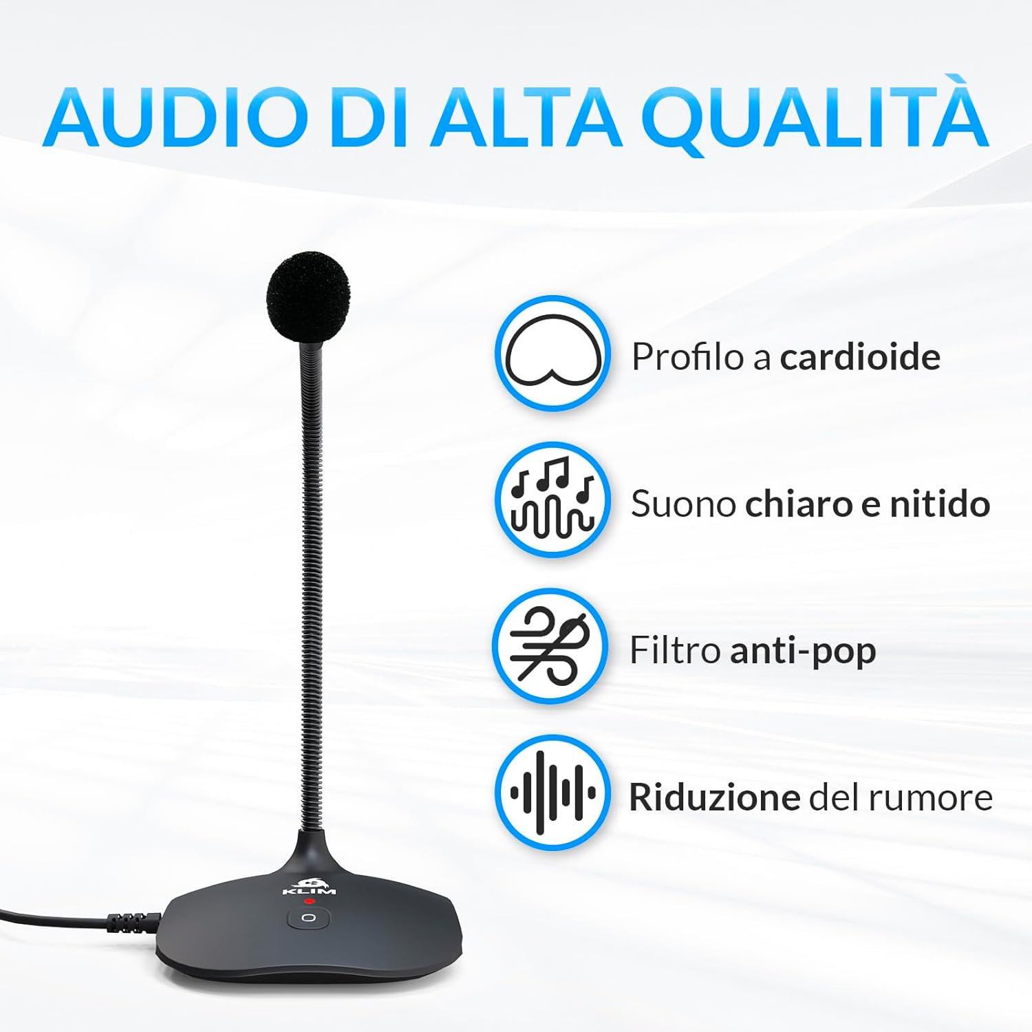 Klim Talk – Microfono USB PC Omnidirezionale, Nero - immagine 3