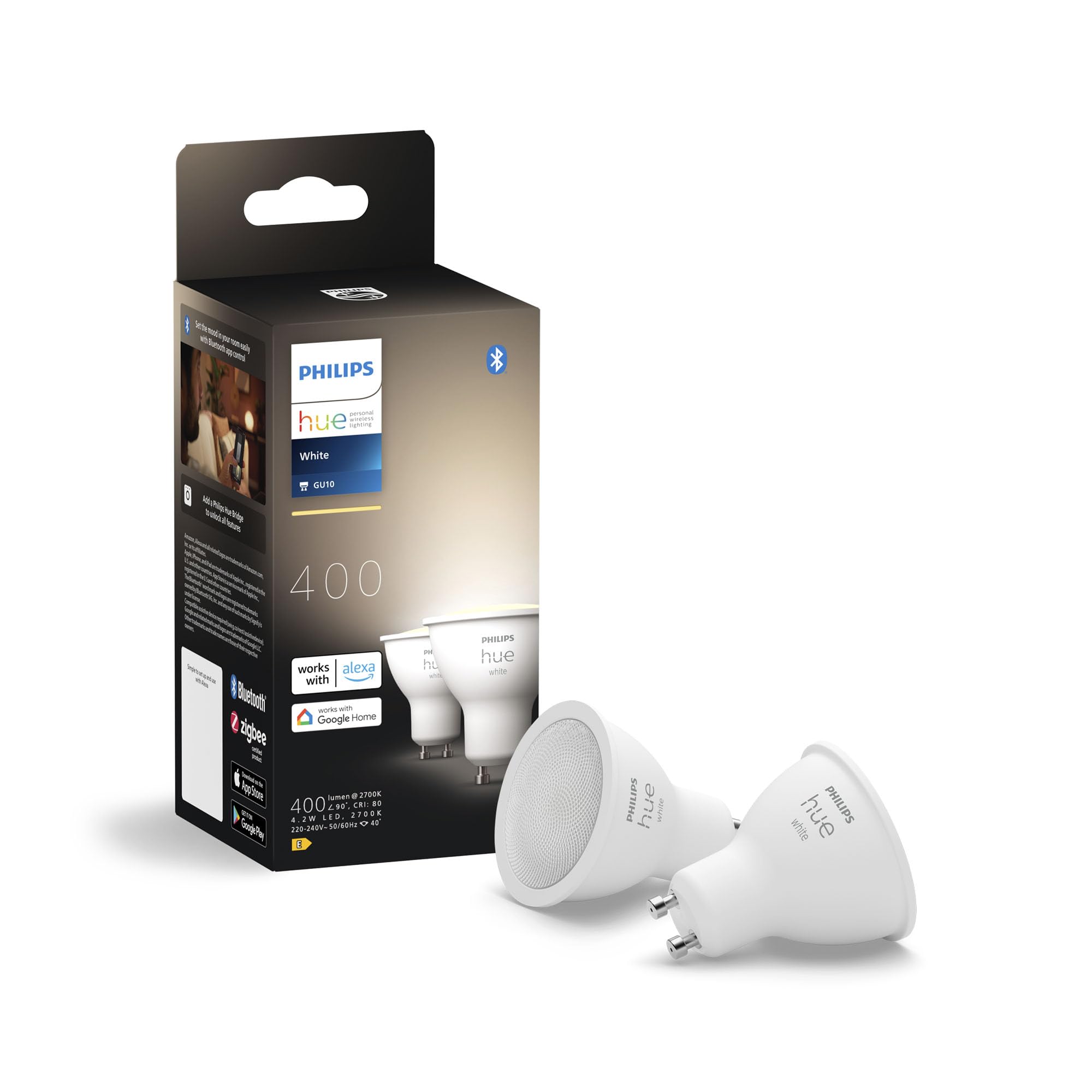 Philips Hue White Faretto LED Smart GU10 (2 pezzi)