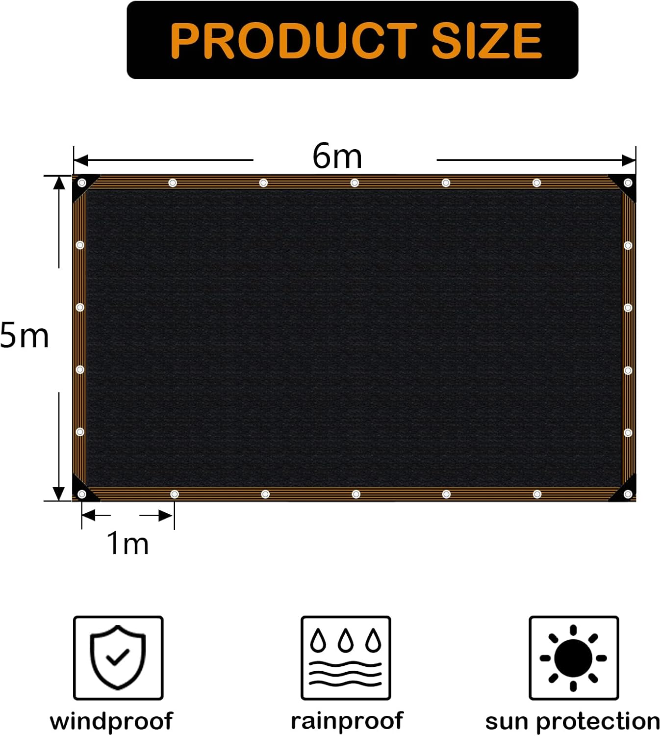 Rete Ombreggiante Telo Esterno 5x6m - immagine 6