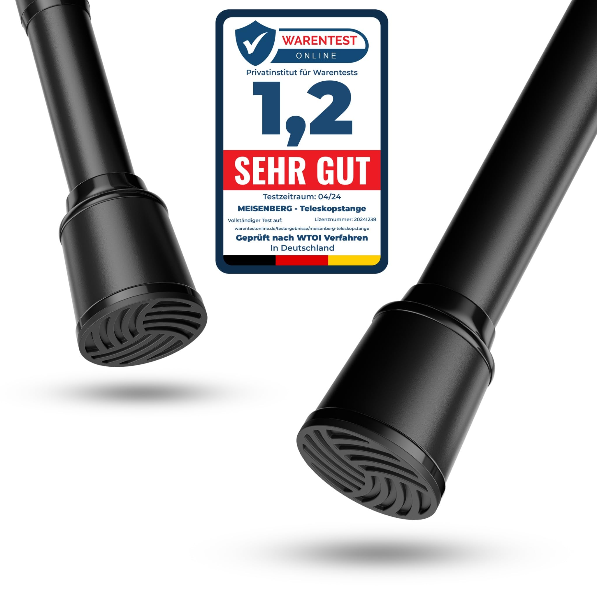 Meisenberg Bastone Tenda a Pressione 270-320 cm, Nero