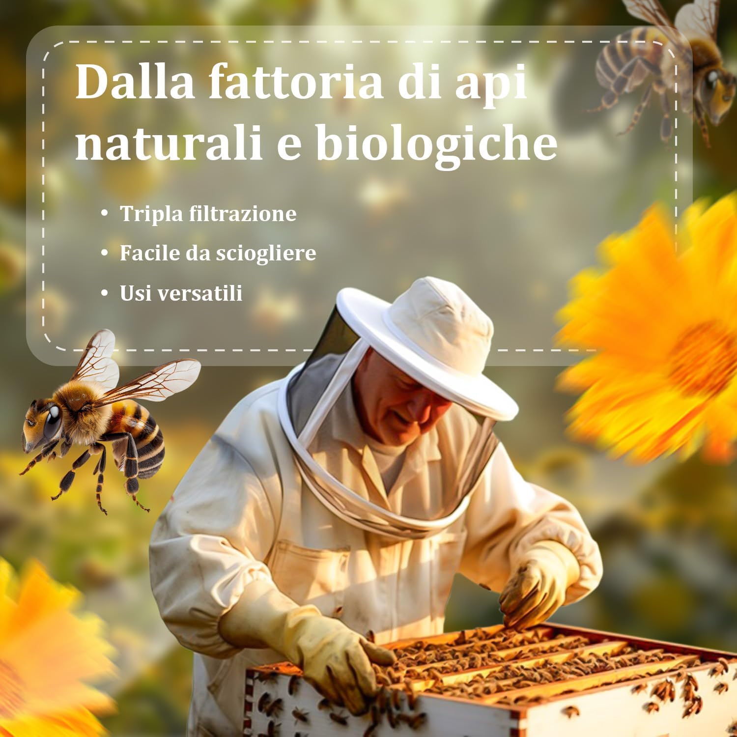 Cera D'api Bianca Biologica 2.3KG - immagine 2