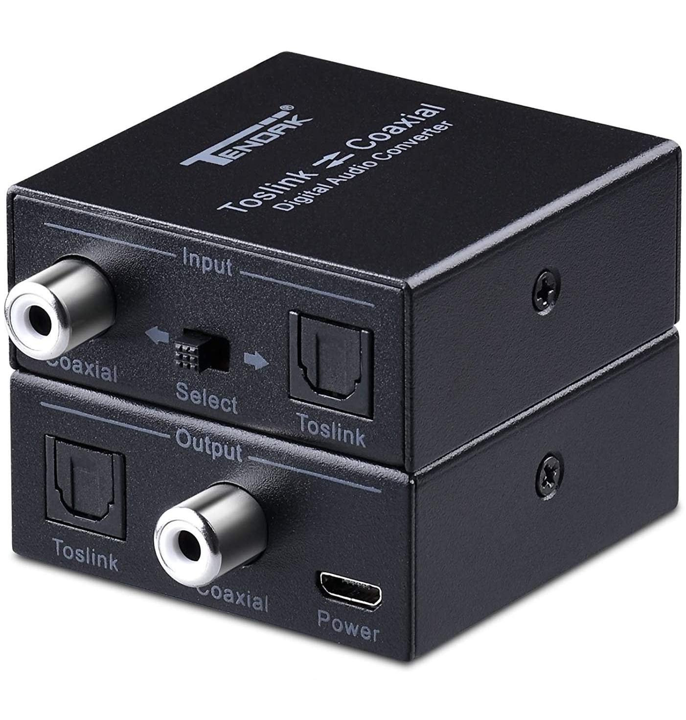 Tendak, convertitore audio digitale, ottico SPDIF Toslink in coassiale o coassiale in ottico SPDIF Toslink