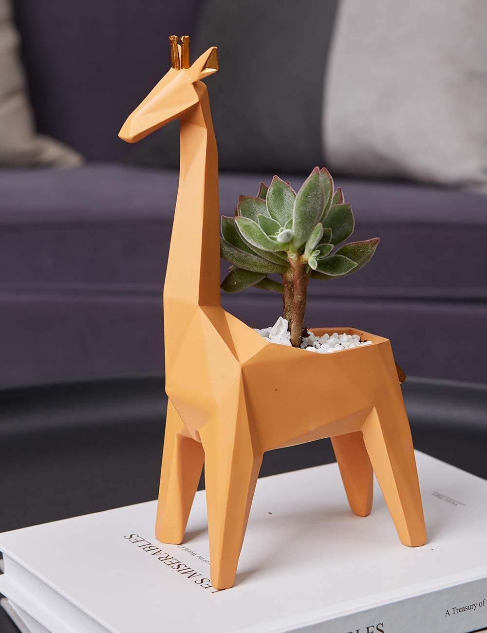 Amoy-Art Vaso di Fiori Giraffa Statuetta 23cm - immagine 3