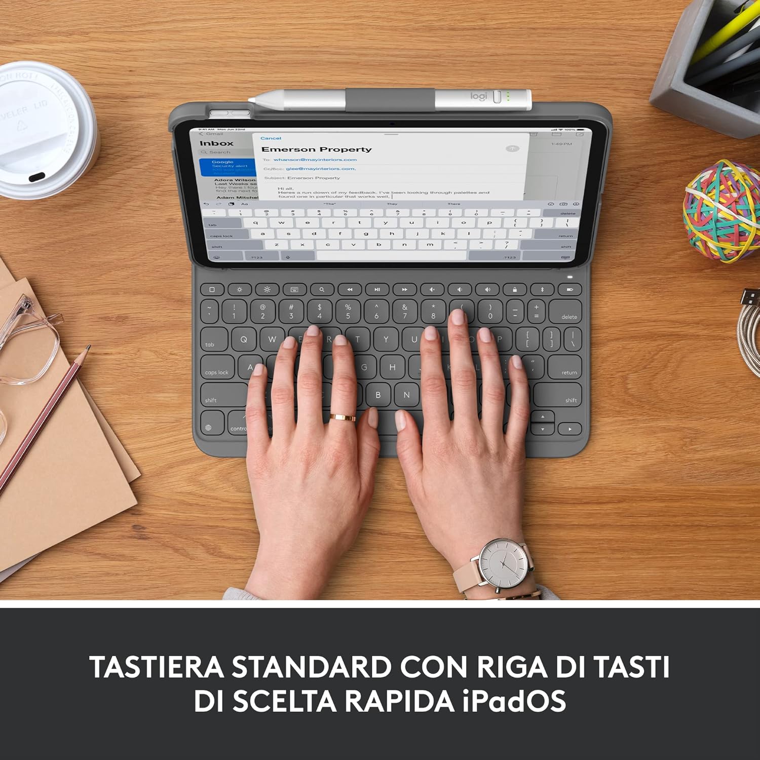 Logitech Slim Folio - Custodia con Tastiera per iPad (10a Gen) - immagine 2