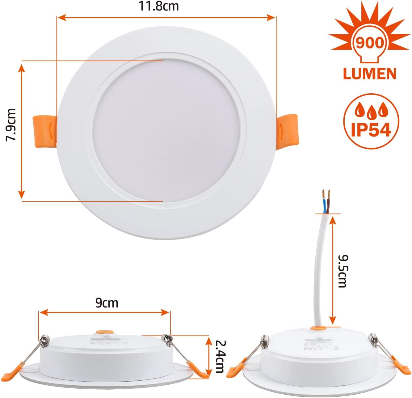 Da Light Faretti LED da Incasso 9W, Set da 6 - immagine 4