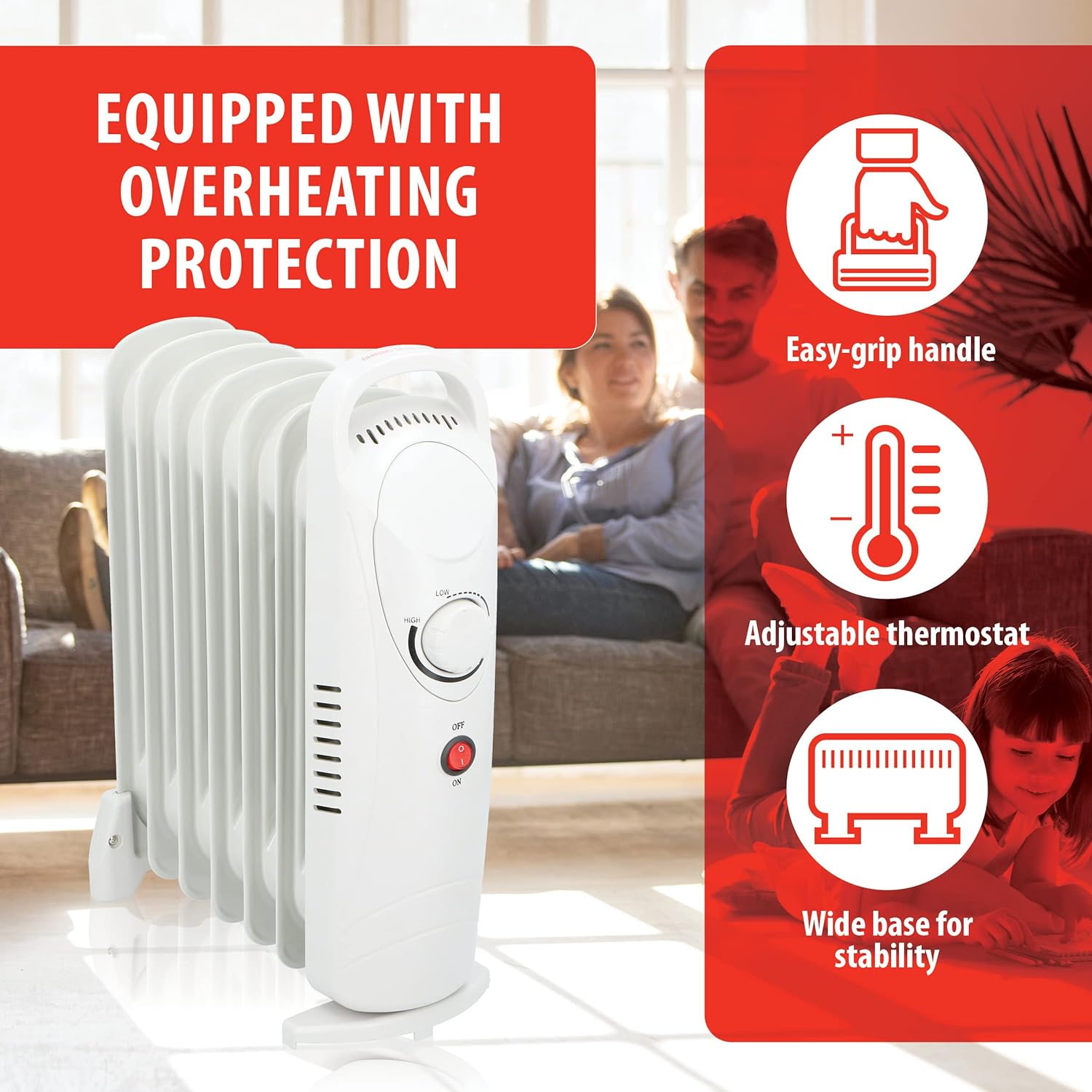 Alpina Radiatore a Olio 850W 7 Elementi, Bianco - immagine 5