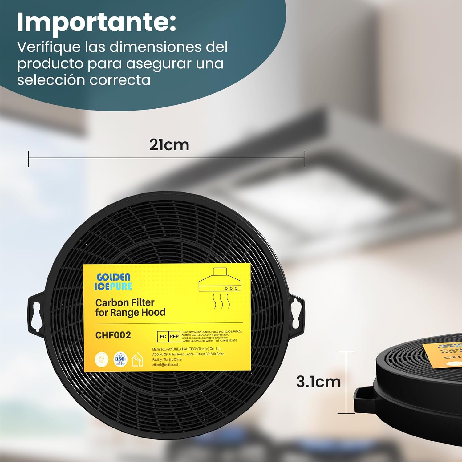 Golden Icepure 2 Filtri Carbone Attivo 210mm - immagine 2