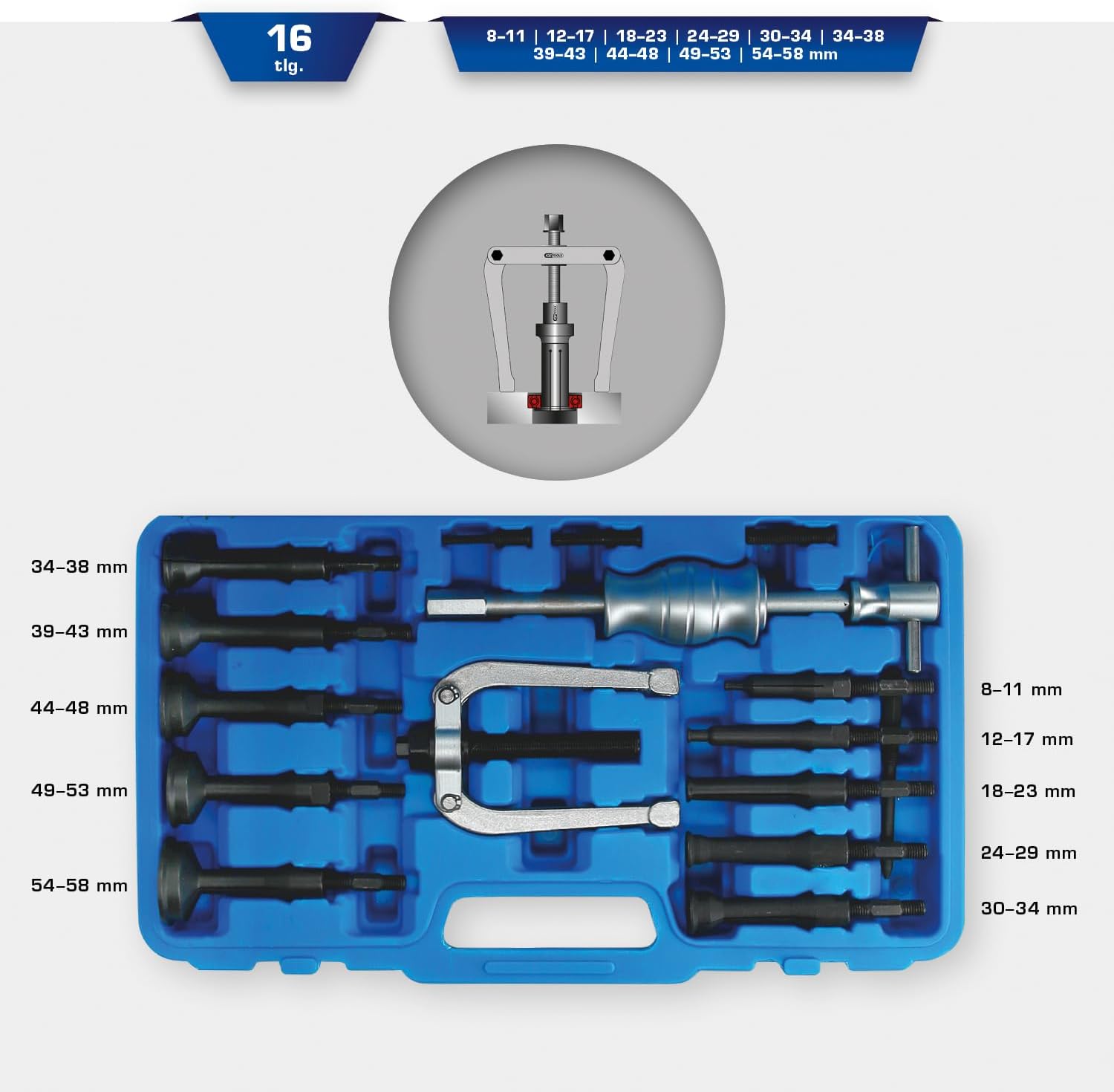 Brilliant Tools 16-pcs Bearing extractor set - immagine 3