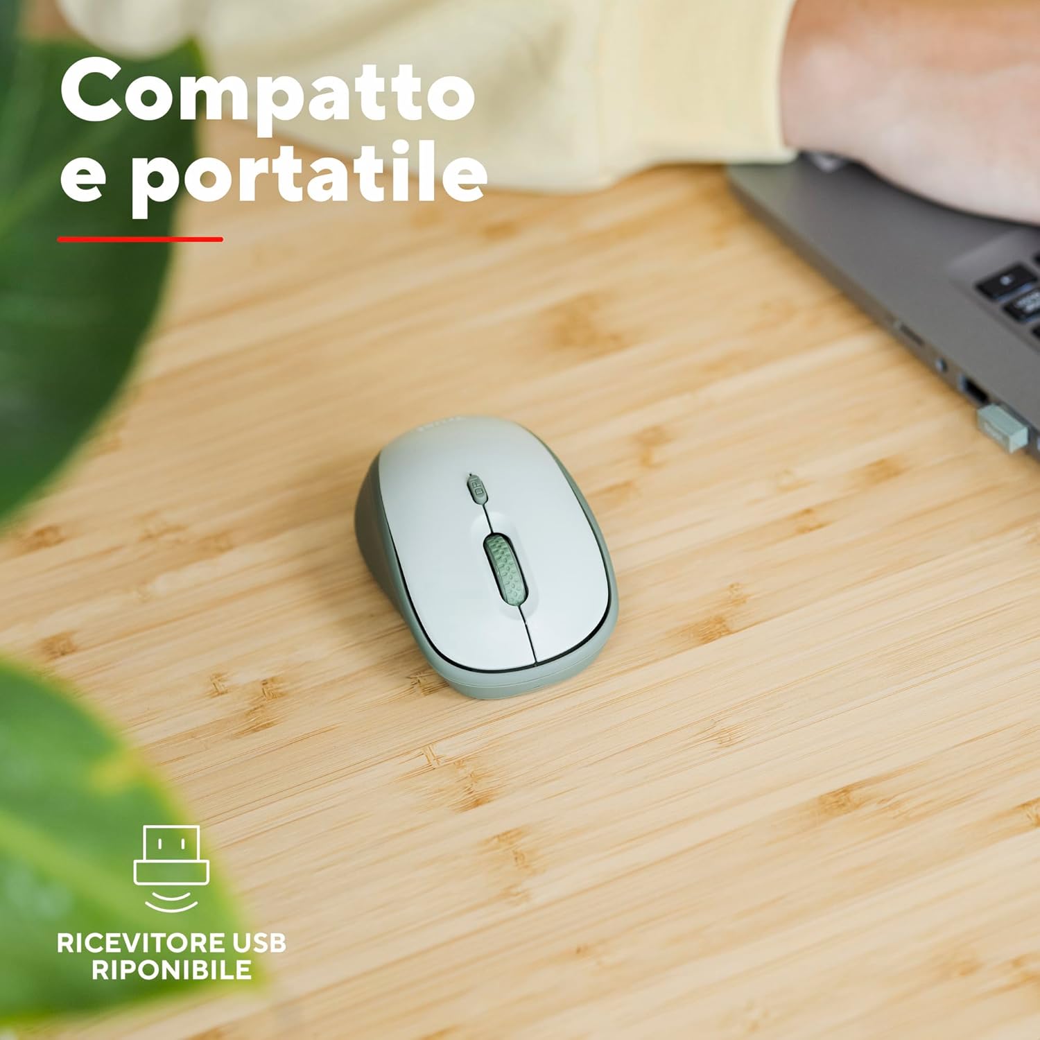 Trust Yvi+ Mouse Wireless Silenzioso, Verde - immagine 5