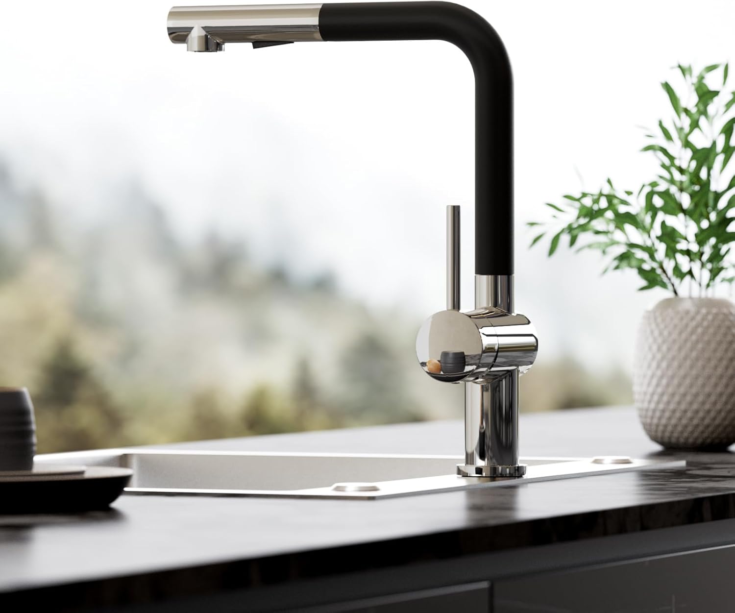 Cecipa Rubinetto Cucina Estraibile Girevole 360° - immagine 2