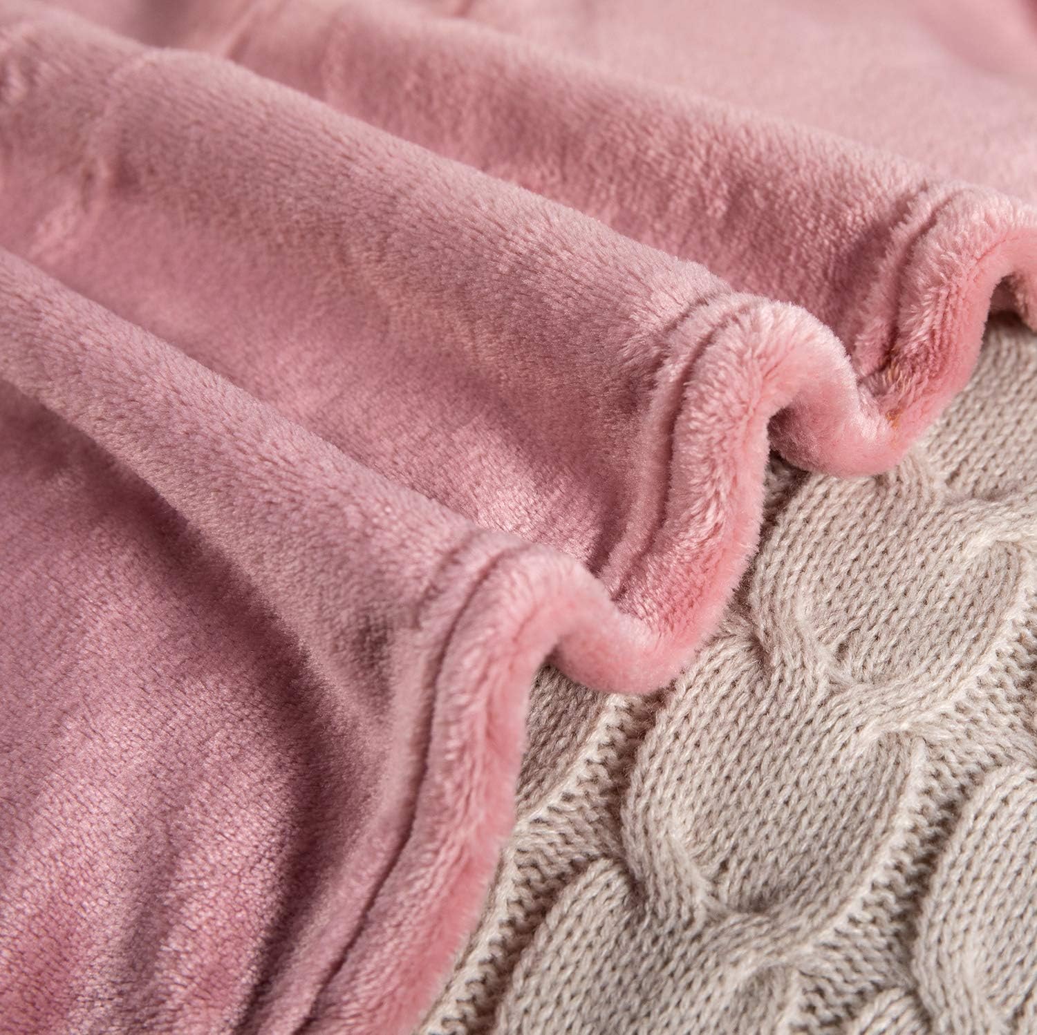 Tasthrow Coperta Vellutata in Pile 130x180cm, Rosa - immagine 5