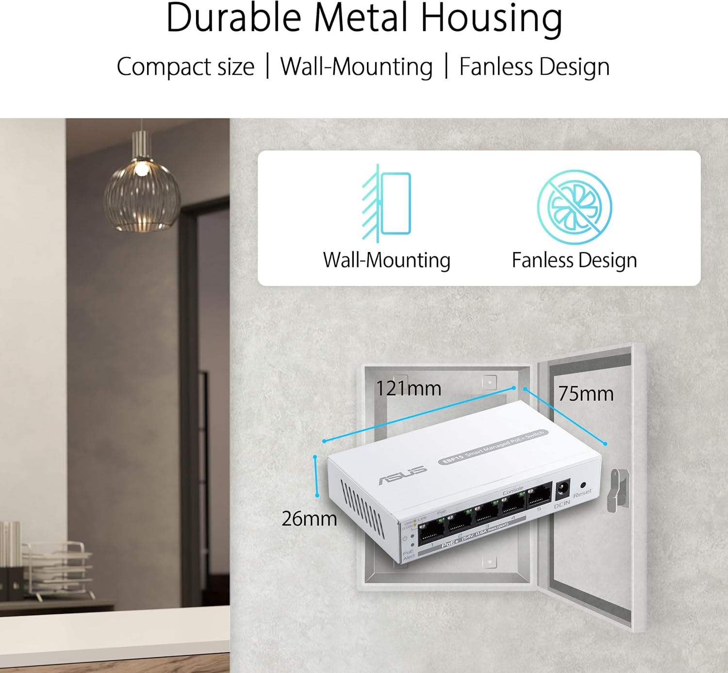 Asus ExpertWifi EBP15 - Switch PoE+ 5 Porte GbE 60W - immagine 4