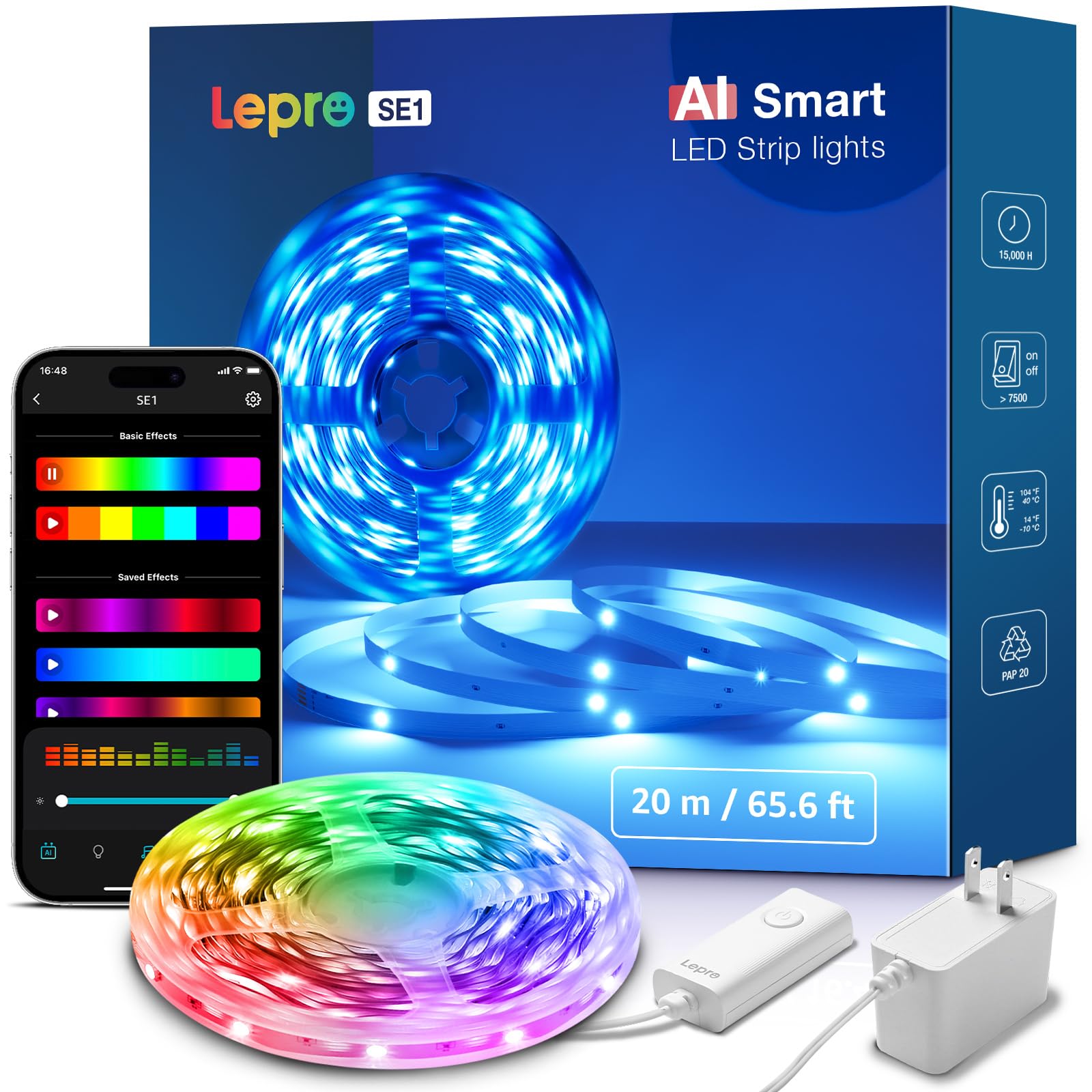 Lepro SE1 AI Smart Striscia LED RGB 20M