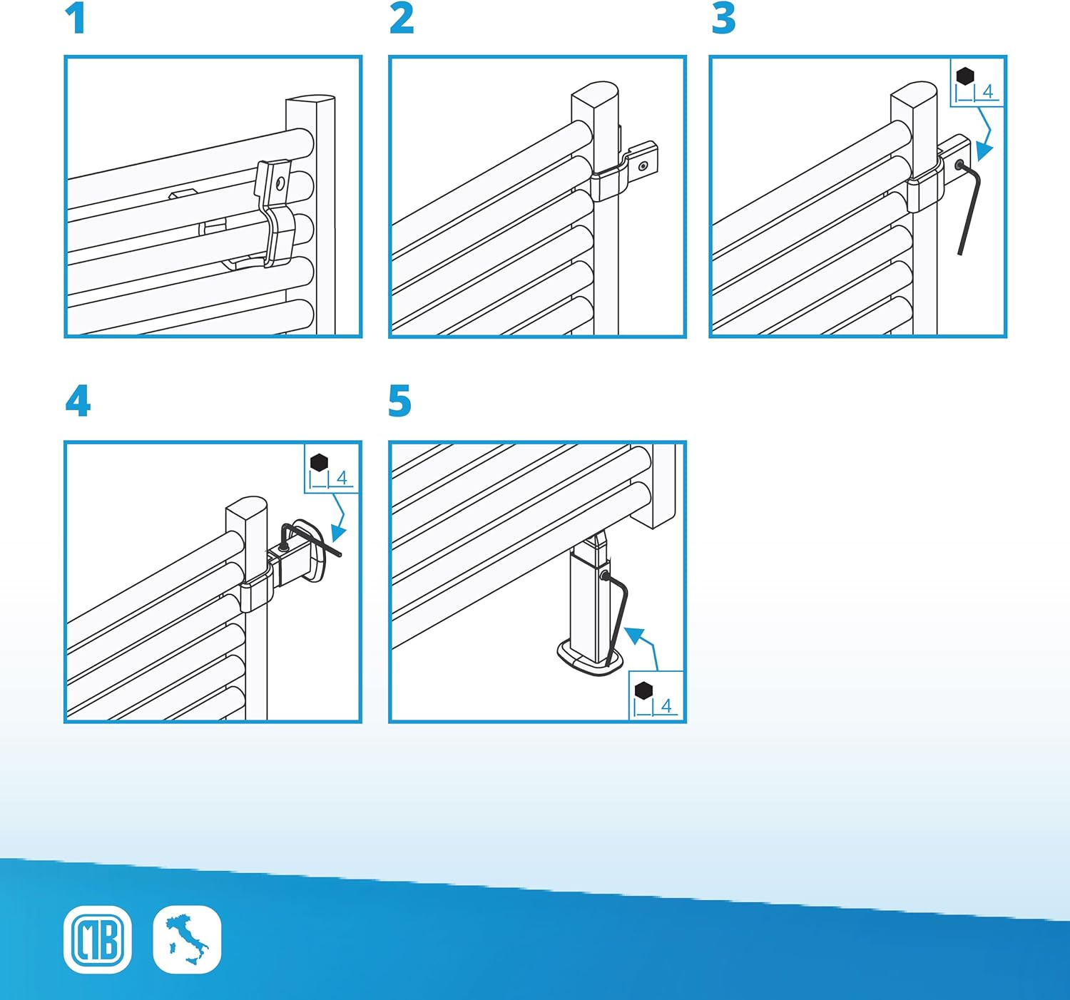 Mensole per Fissaggio Radiatori Scaldasalviette Cromato - immagine 3