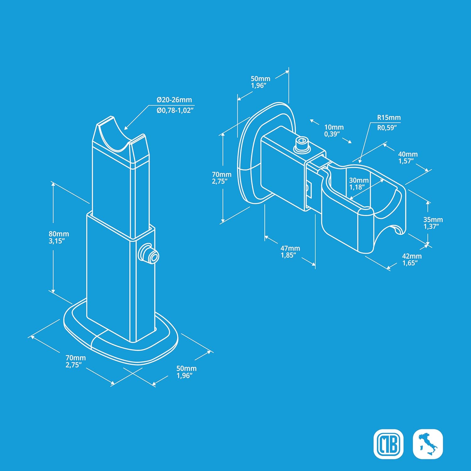 Mensole per Fissaggio Radiatori Scaldasalviette Cromato - immagine 5