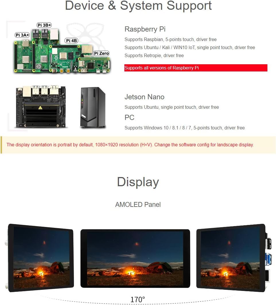 Waveshare 5.5inch HDMI AMOLED Display 1920x1080 - immagine 4
