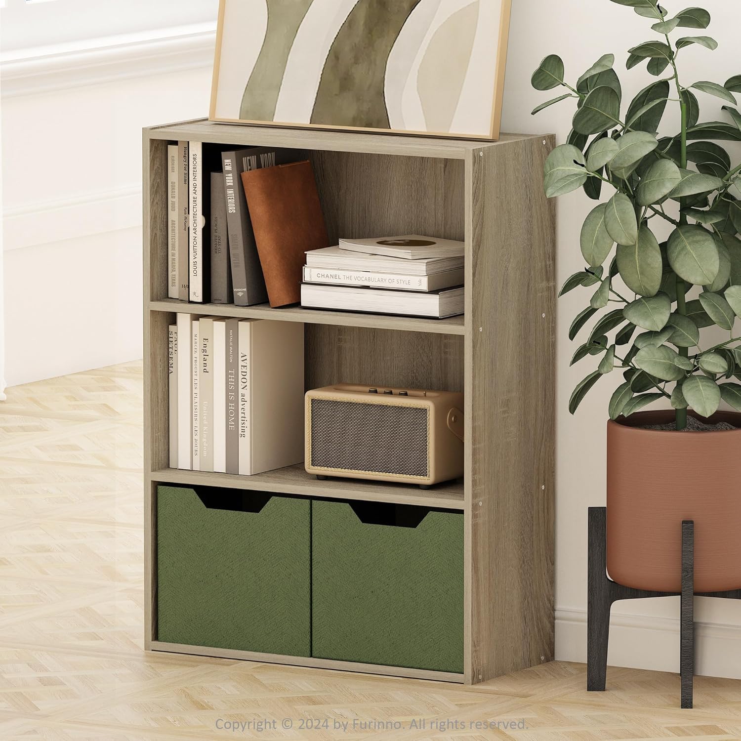 Furinno Pasir Mobiletto con Ripiani, Beige - immagine 2